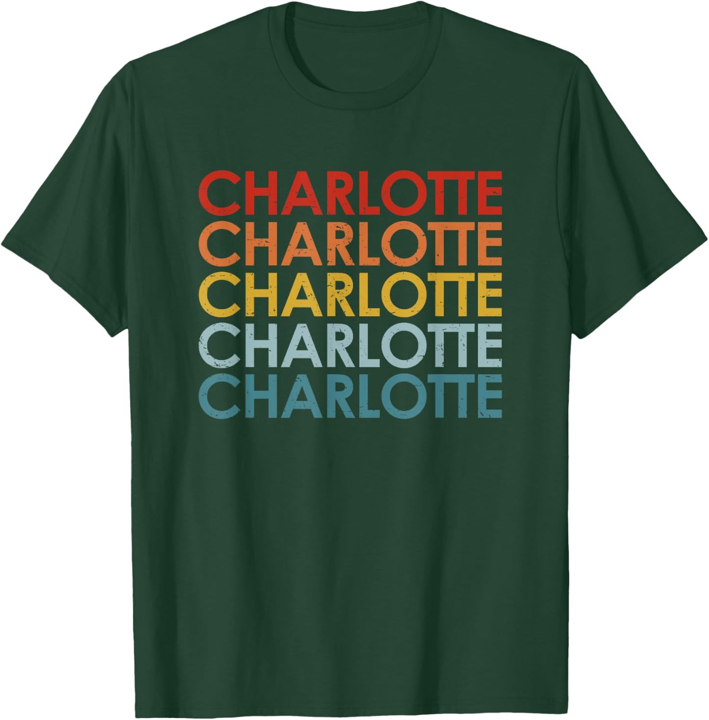 Vintage Charlotte North Carolina Retro Souvenir boys girls T-Shirt - T-Shirt | Forest