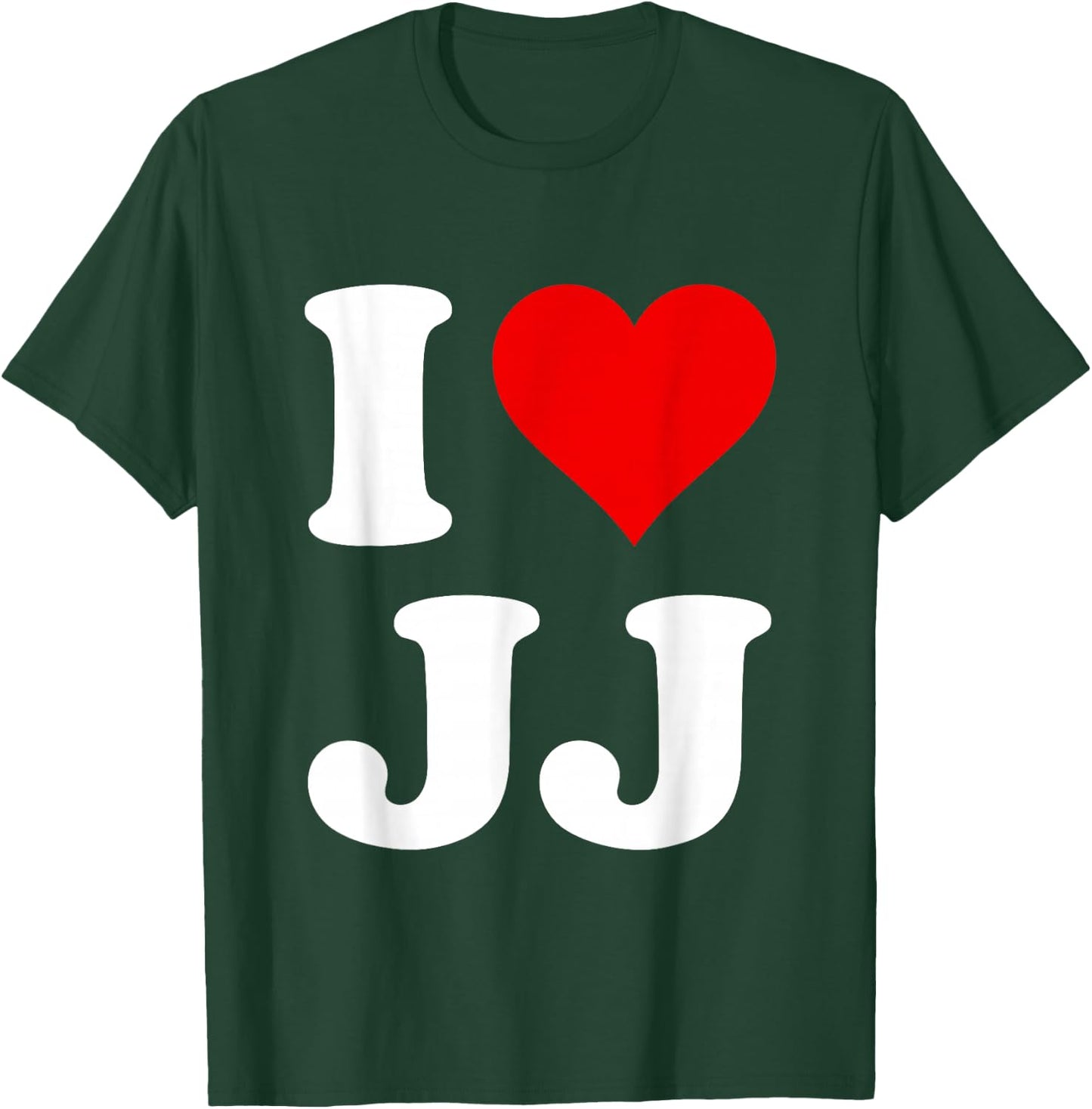 Red Heart I Love JJ T-Shirt - T-Shirt | Forest