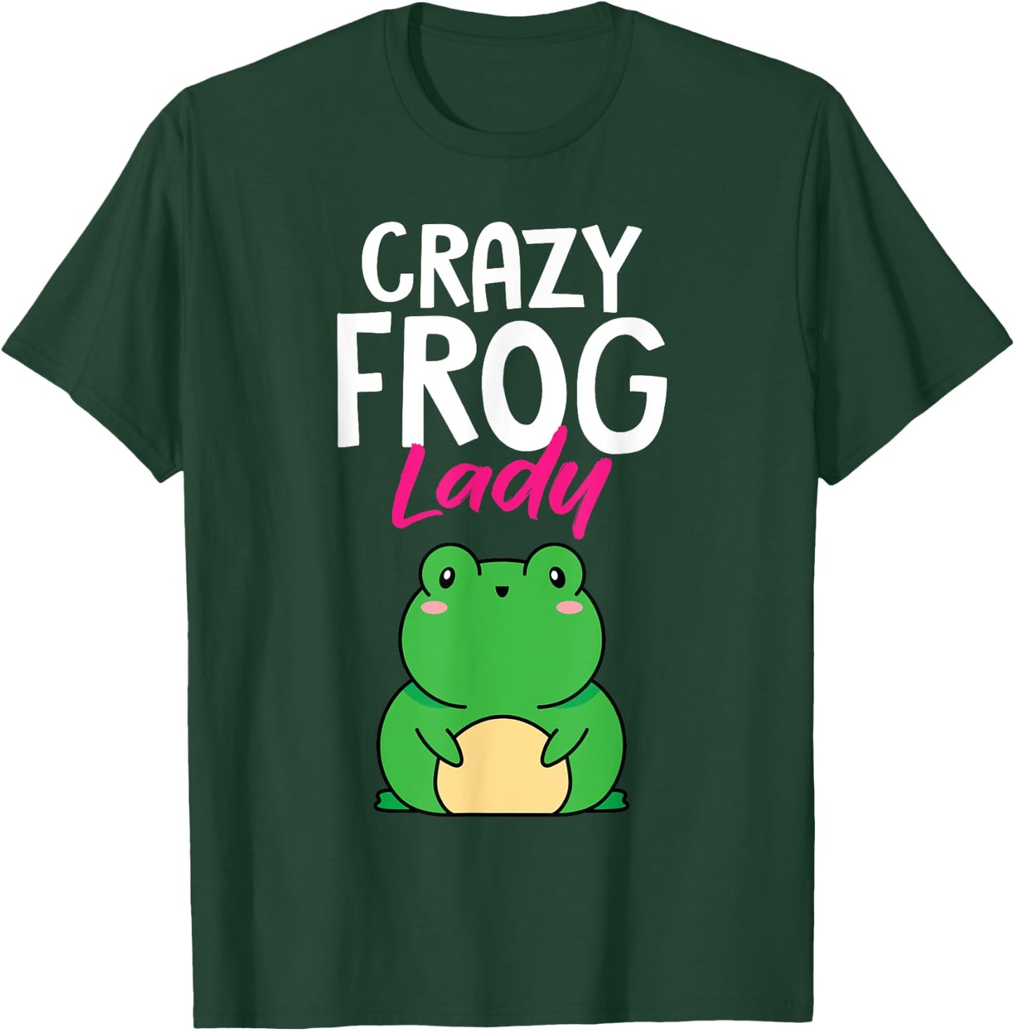 Funny Crazy Frog Lady Women Amphibian Herpetologist T-Shirt - T-Shirt | Forest