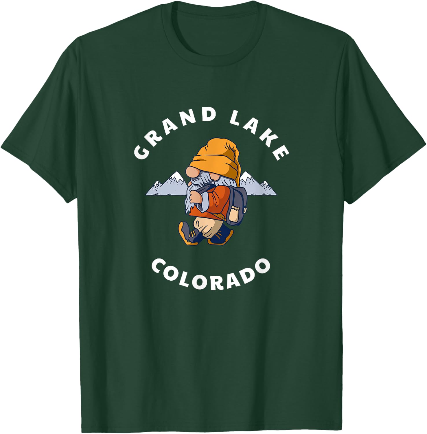 Grand Lake Colorado Mountains Hiking Gnome CO Souvenir T-Shirt - T-Shirt | Forest