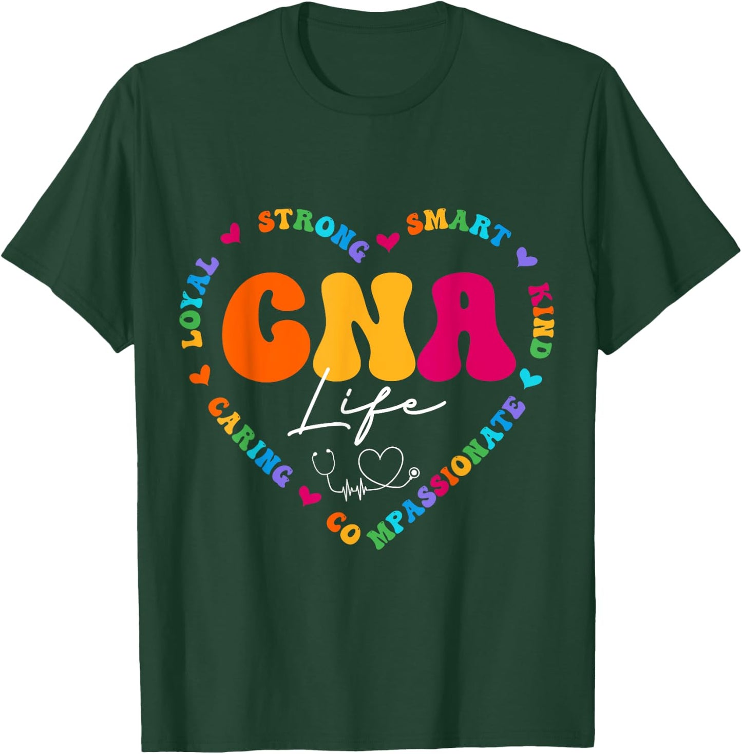 CNA Life Appreciation Gifts Ideas Cute Nurse Appreciation Women's Black Multicolor T-Shirt - T-Shirt | Forest