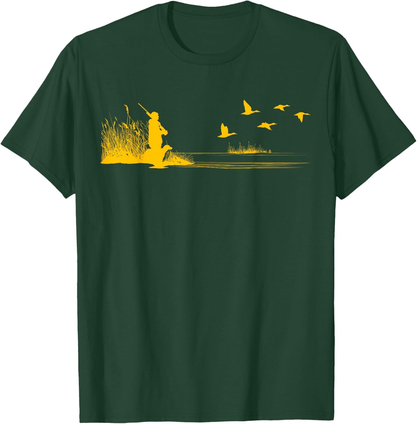 Waterfowl Duck Hunter Bird Dog Training Hunting Graphic T-Shirt - T-Shirt | Forest