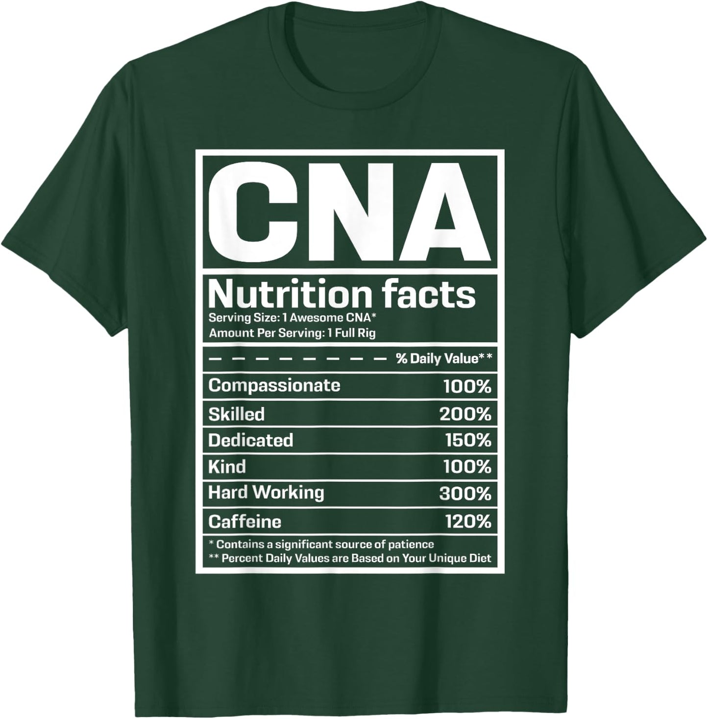 CNA Certified Nursing Assistant Gifts CNA Humor Black -Adults Small Short Sleeve Regular Fit Modern Humor Professional Use T-Shirt - T-Shirt | Forest