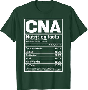 CNA Certified Nursing Assistant Gifts CNA Humor Black -Adults Small Short Sleeve Regular Fit Modern Humor Professional Use T-Shirt - T-Shirt | Forest