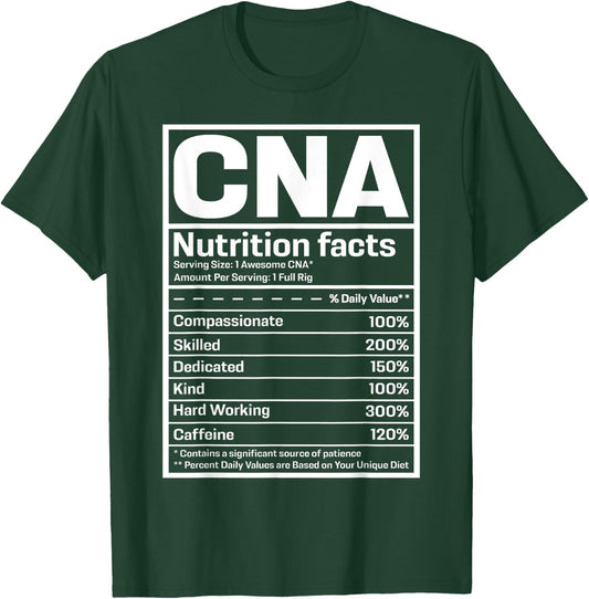 CNA Certified Nursing Assistant Gifts CNA Humor Black -Adults Small Short Sleeve Regular Fit Modern Humor Professional Use T-Shirt - T-Shirt | Forest