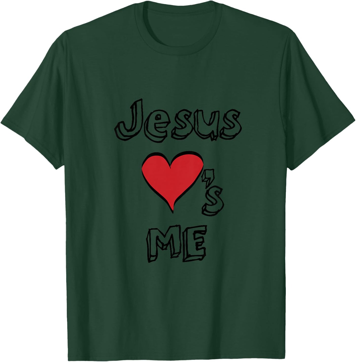 Jesus Loves Me Heart Boys Girls Youth Toddler Christian God T-Shirt - T-Shirt | Forest
