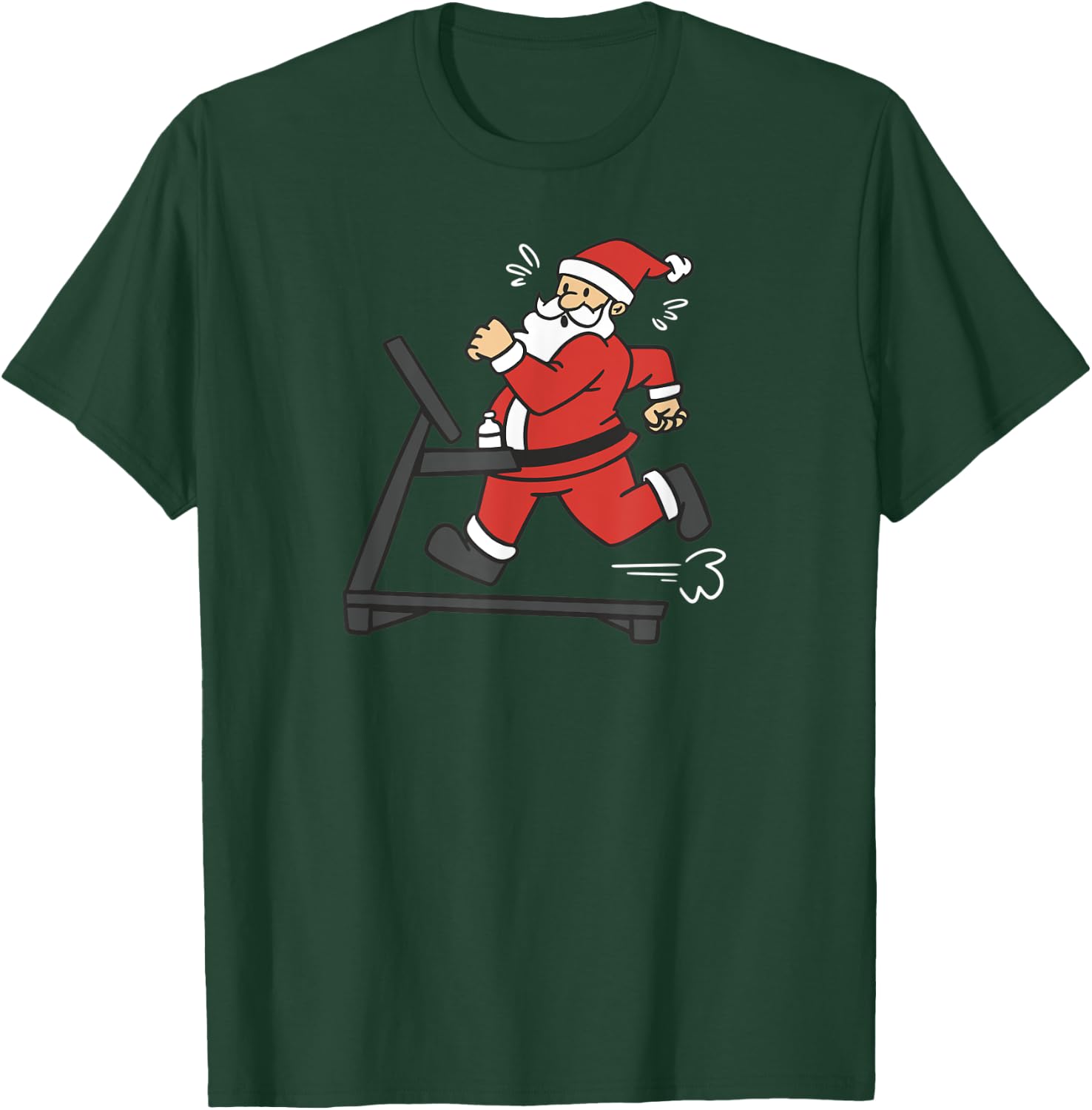 Santa Claus Treadmill Christmas Cardio Calories Fitness Fun T-Shirt - T-Shirt | Forest