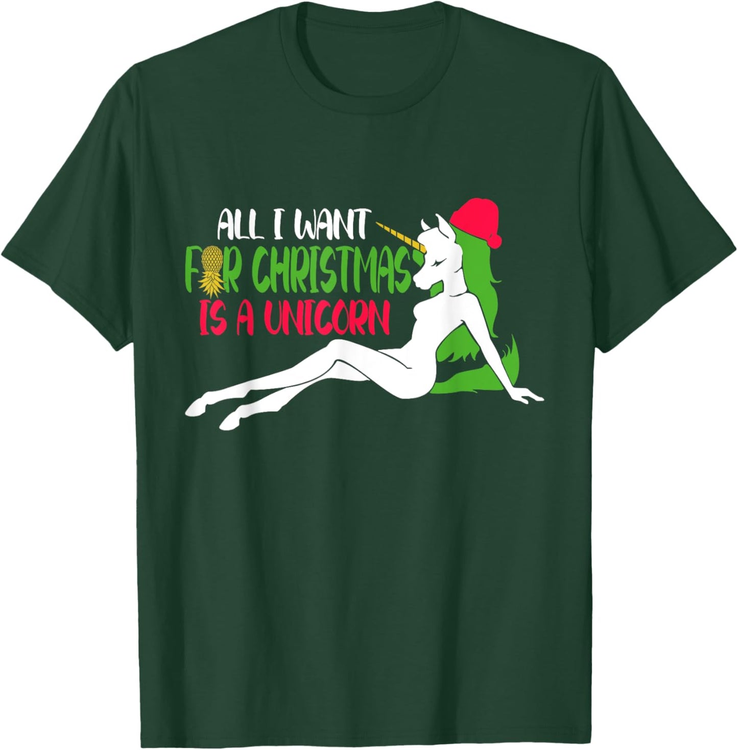 All i want for Christmas is a Unicorn - Christmas Swinger T-Shirt - T-Shirt | Forest