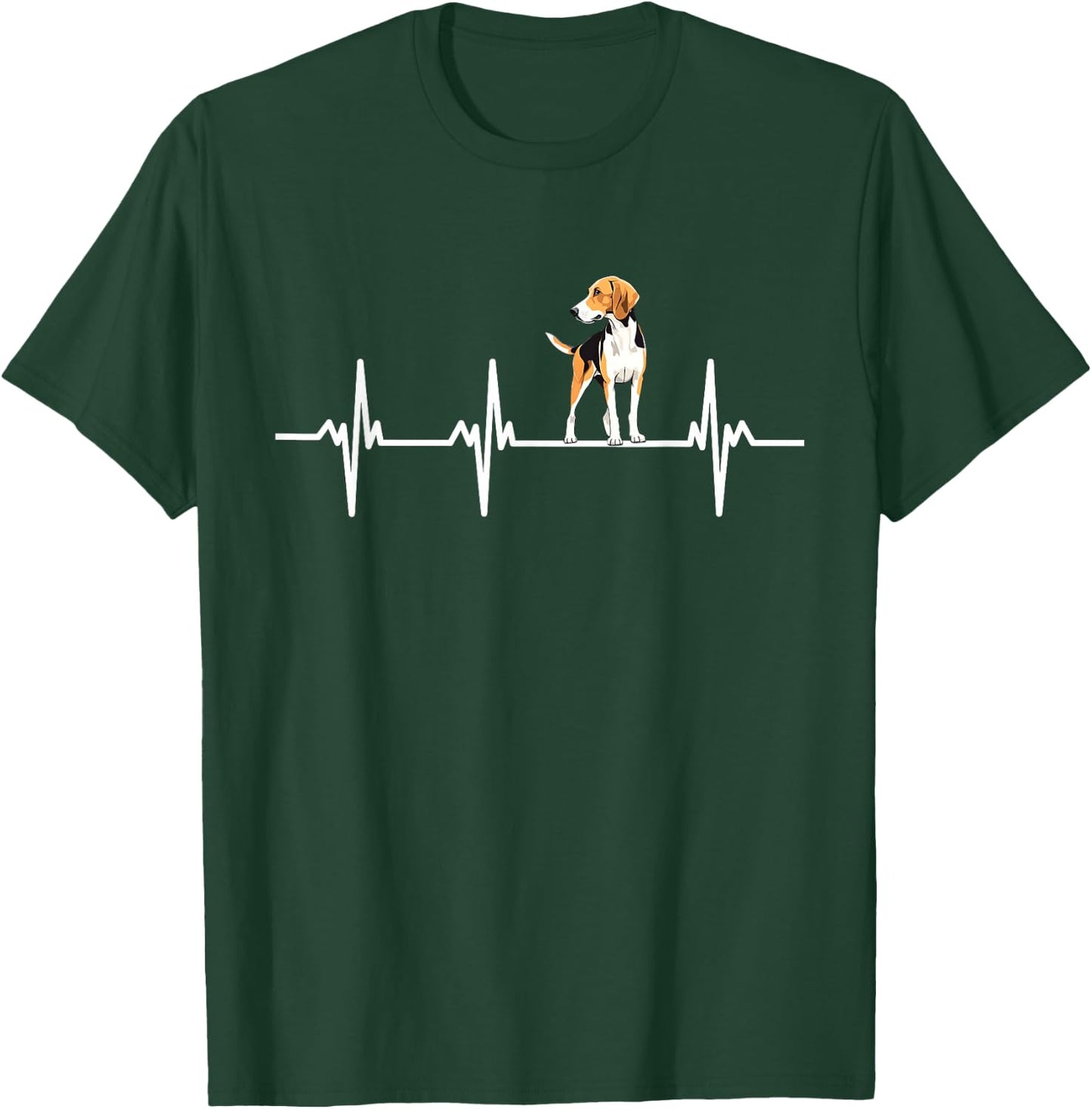 American Foxhound Groovy Heartbeat Foxhound Dog T-Shirt - T-Shirt | Forest