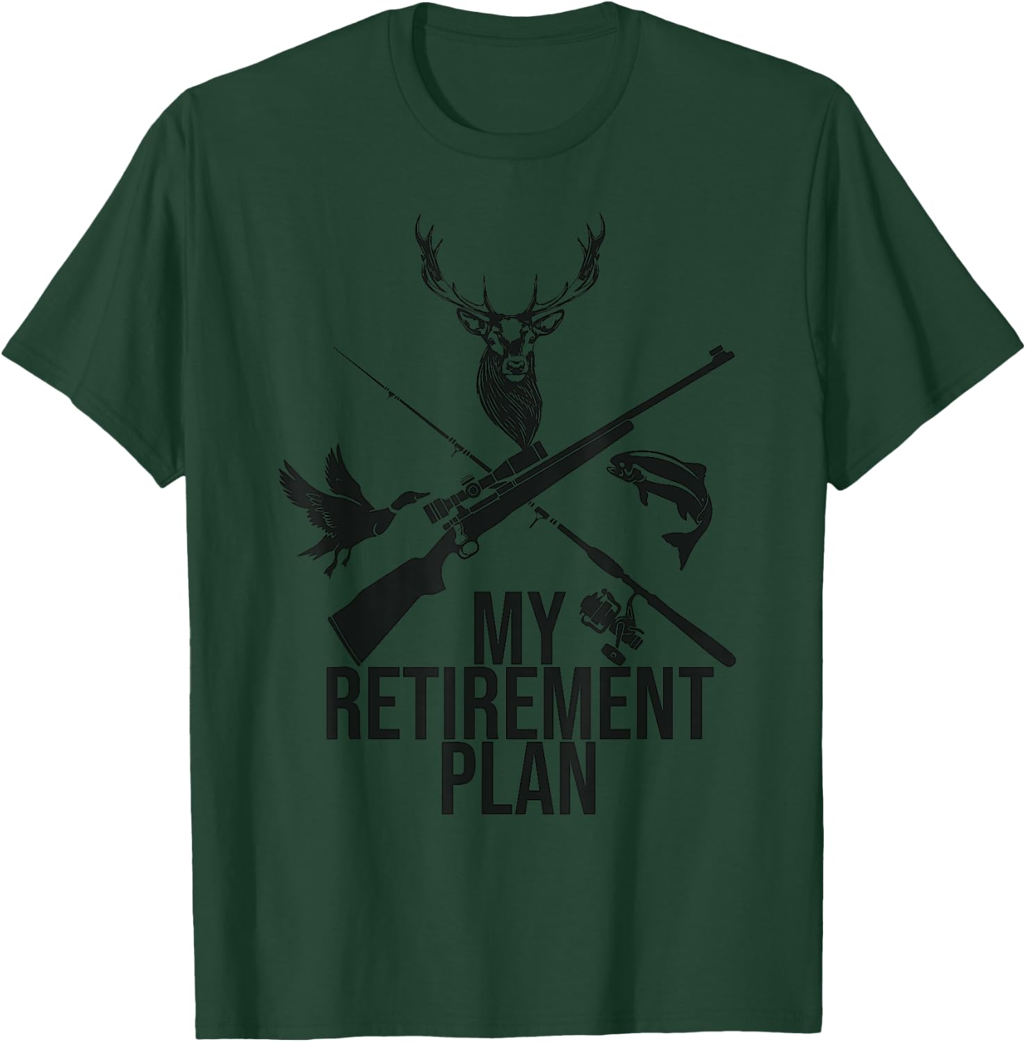 My Retirement Plan Hunting Fishing Hunter Grandfather T-Shirt - T-Shirt | Forest