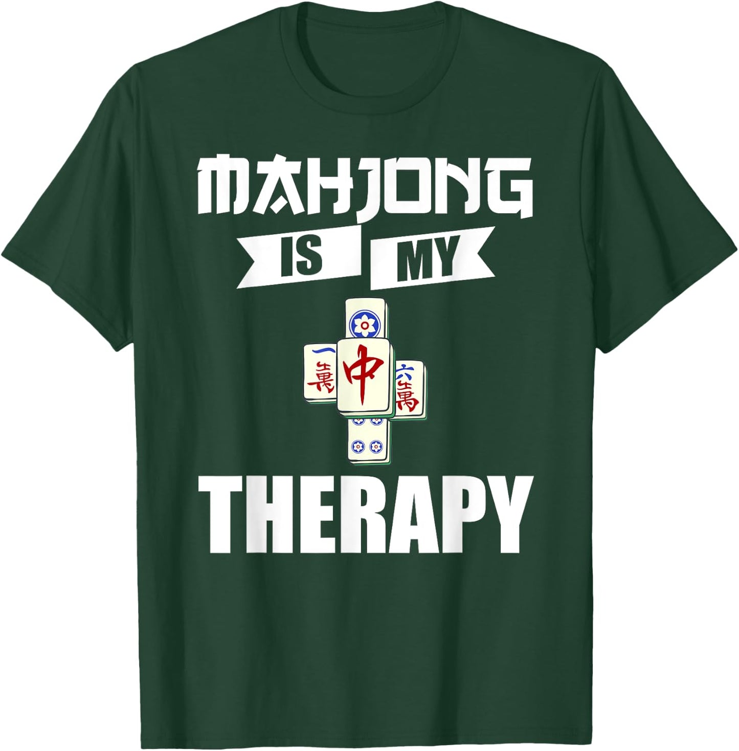Mahjong Game Table Tiles Cards Chinese Player T-Shirt - T-Shirt | Forest