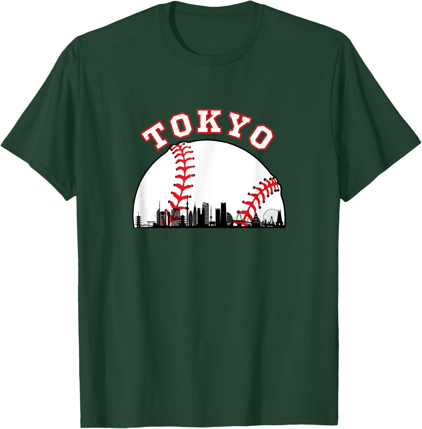 Tokyo Baseball Shirt Tokyo Japan Cityscape Tokyo Skyline T-Shirt - T-Shirt | Forest