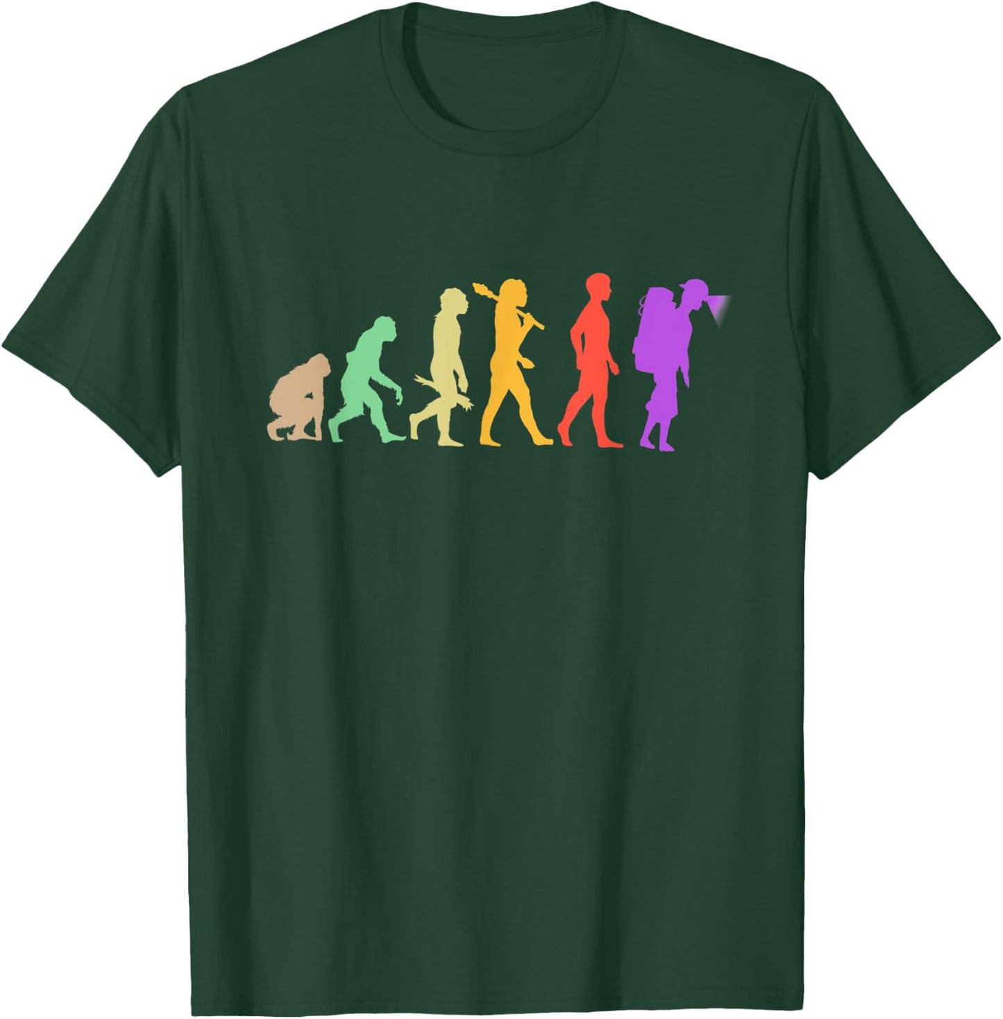 Human Evolution Cave Hiking Spelunking Caving Caver T-Shirt - T-Shirt | Forest