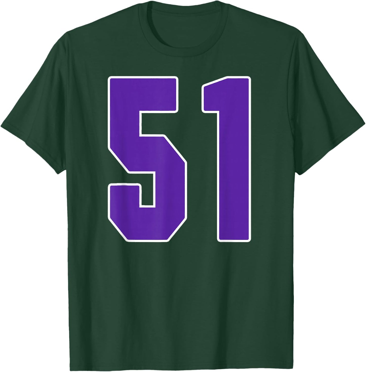 Purple Number 51 Jersey Big #51 Uniform Favorite Player T-Shirt - T-Shirt | Forest