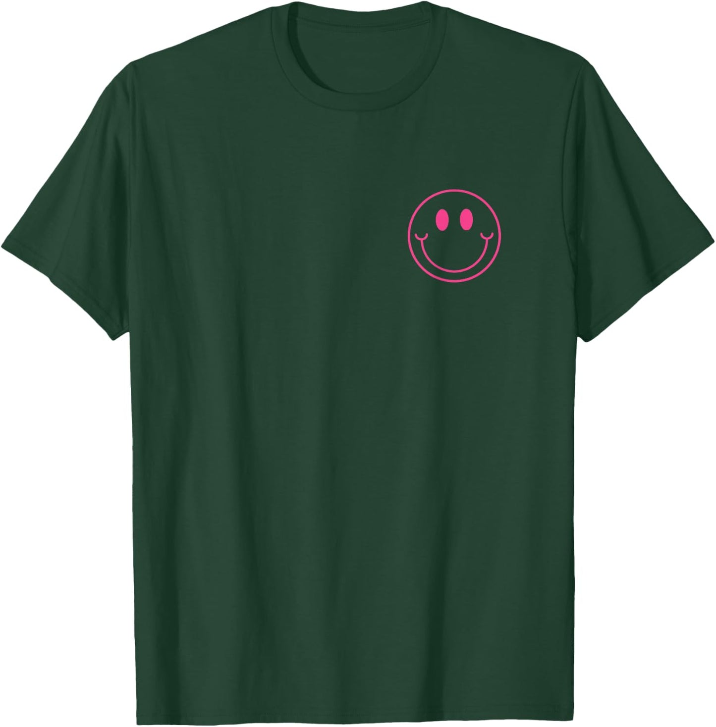 Minimalist Smile Face Shirt Happy Smiling Face Pocket Logo T-Shirt - T-Shirt | Forest