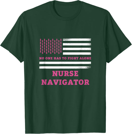 Breast Cancer Awareness Nurse Navigator Pink Ribbon T-Shirt - T-Shirt | Forest