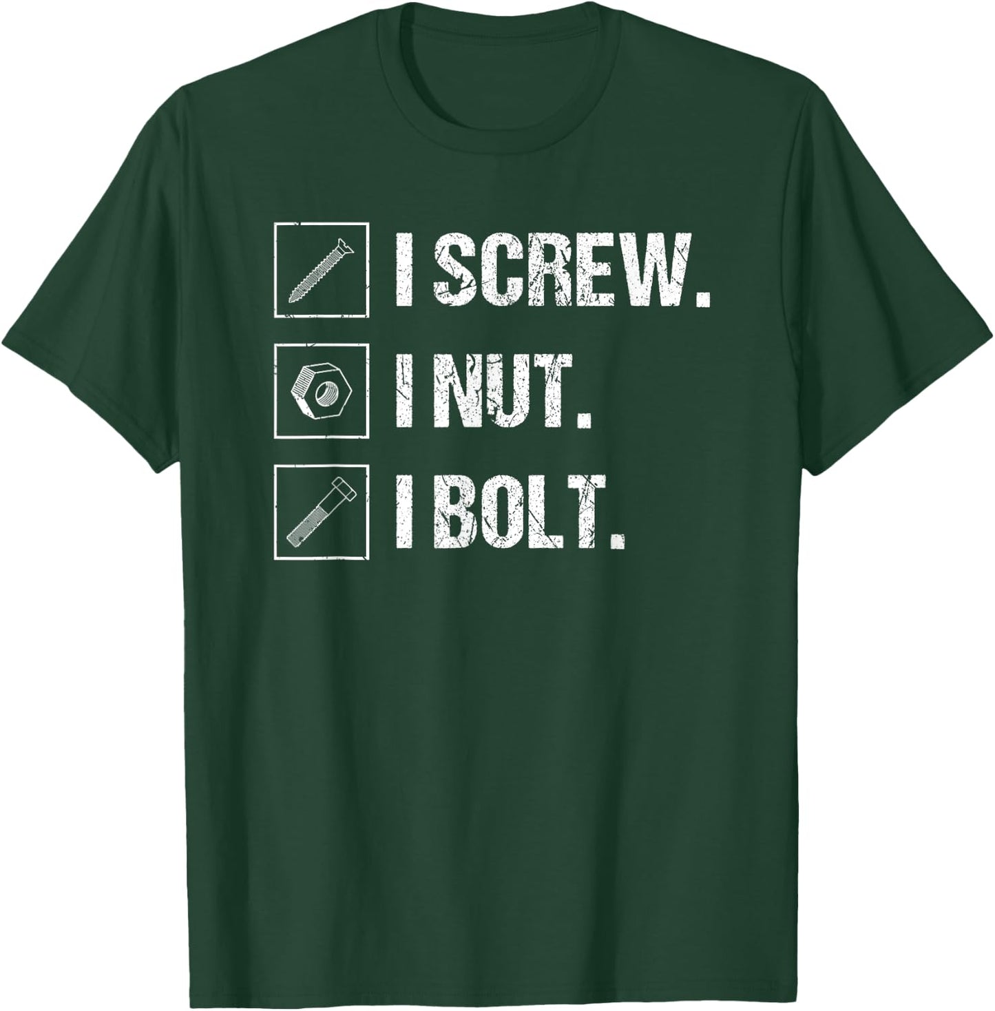 Mechanic Screw Nut Bolt Vintage Tools Fix Stuff T-Shirt - T-Shirt | Forest