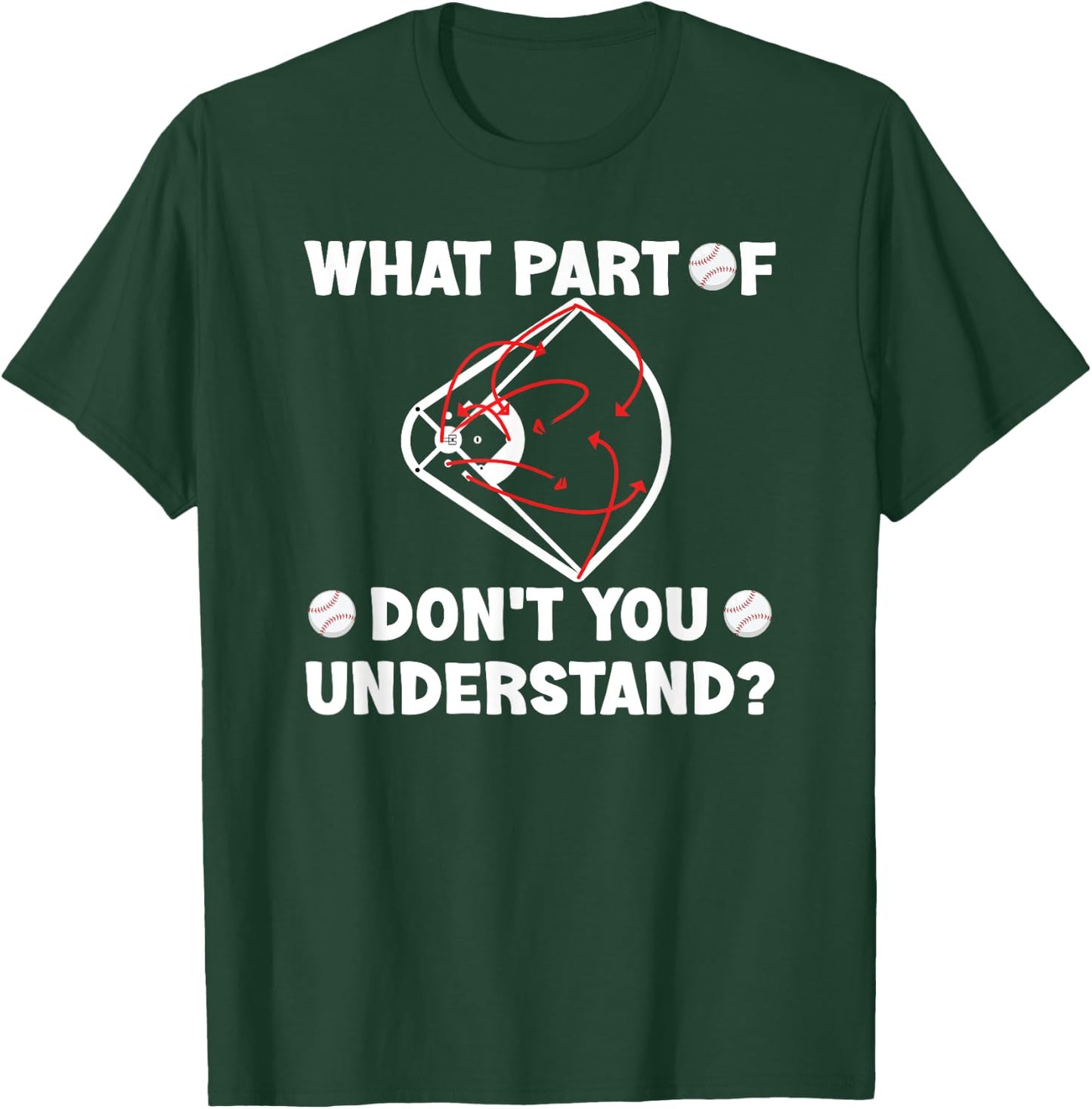 What Part Of Don't You Understand Funny Baseball Coach T-Shirt - T-Shirt | Forest