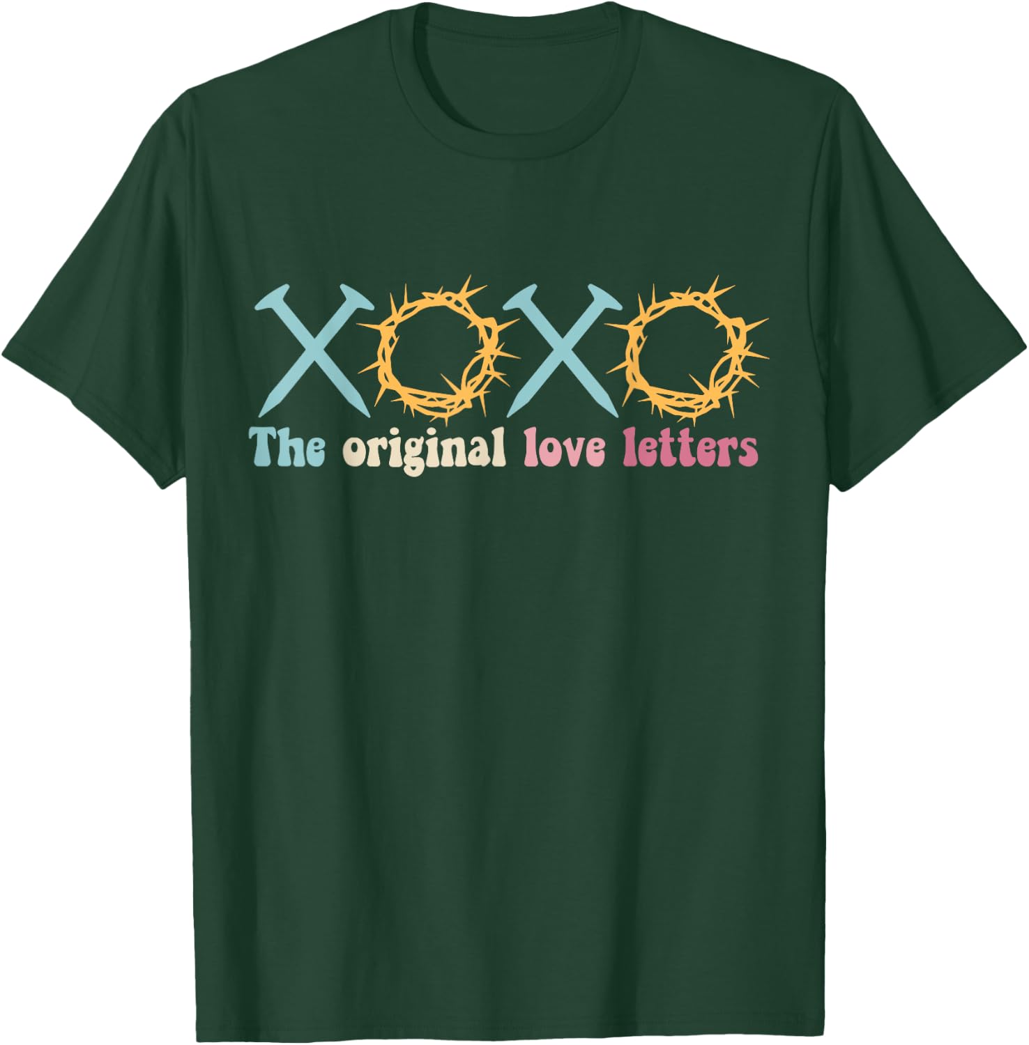 Groovy Retro XOXO The Original Love Letters, XOXO Easter T-Shirt - T-Shirt | Forest