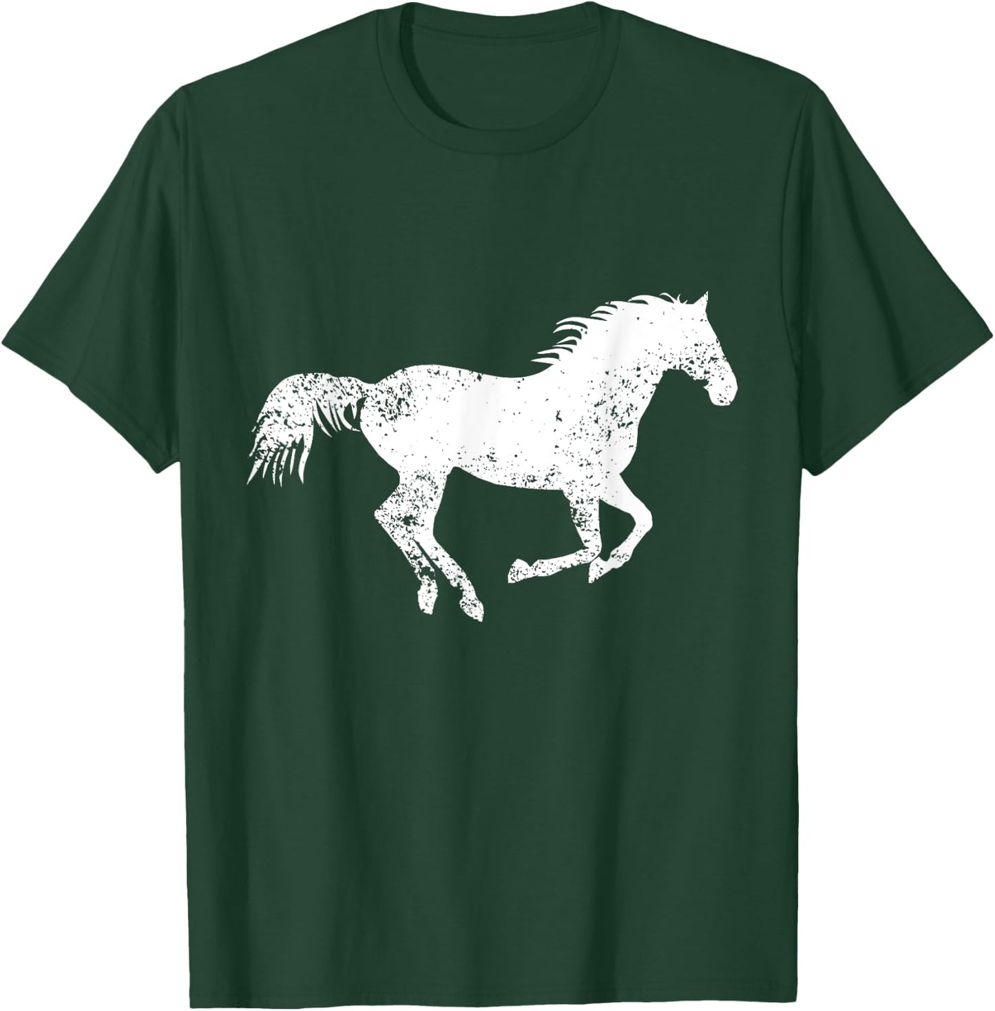 Equestrian Distressed Horse Print - Vintage Horse T-Shirt - T-Shirt | Forest