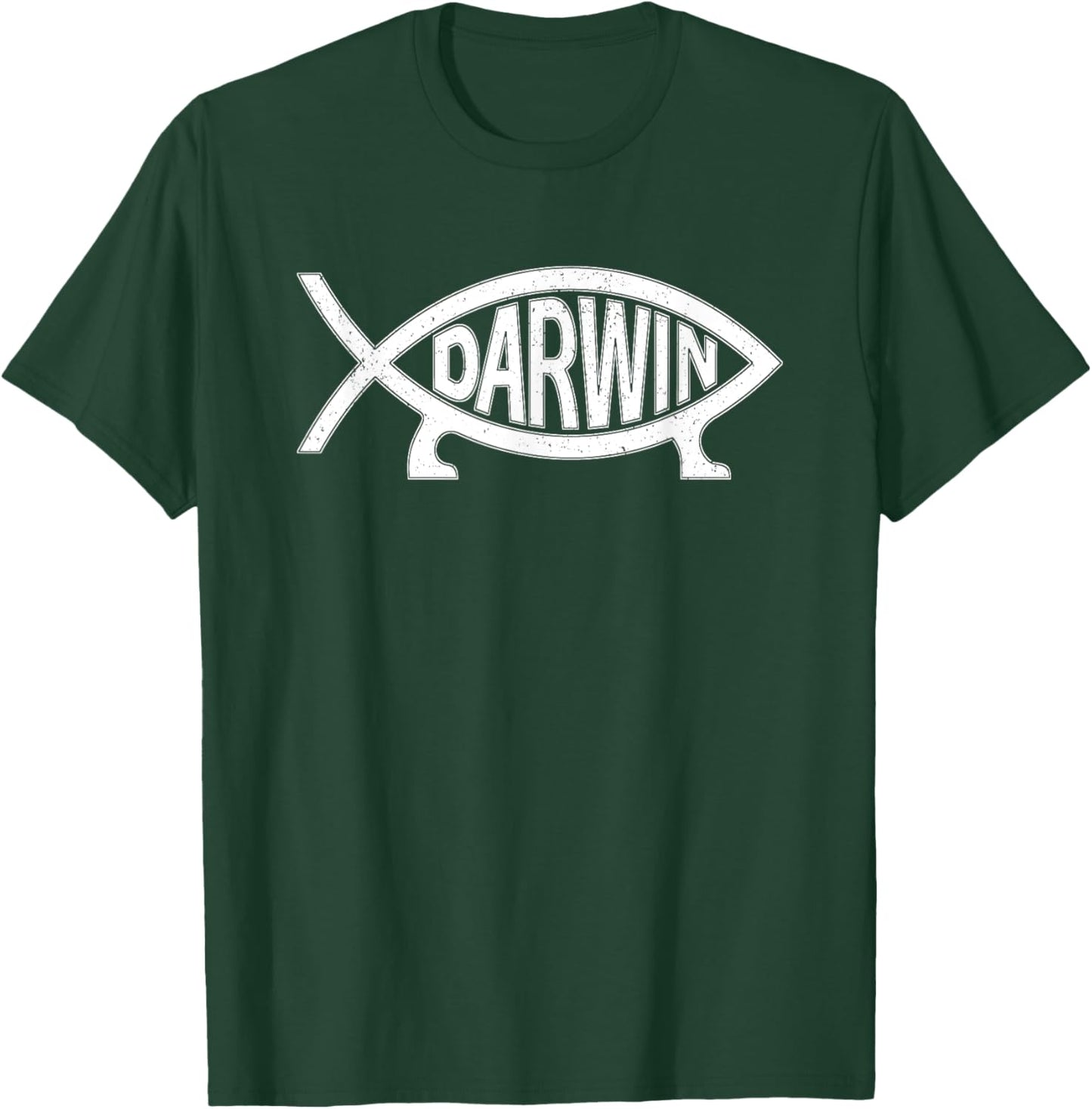 Darwin Ichthys Fish Symbol Fun Atheist T-Shirt - T-Shirt | Forest
