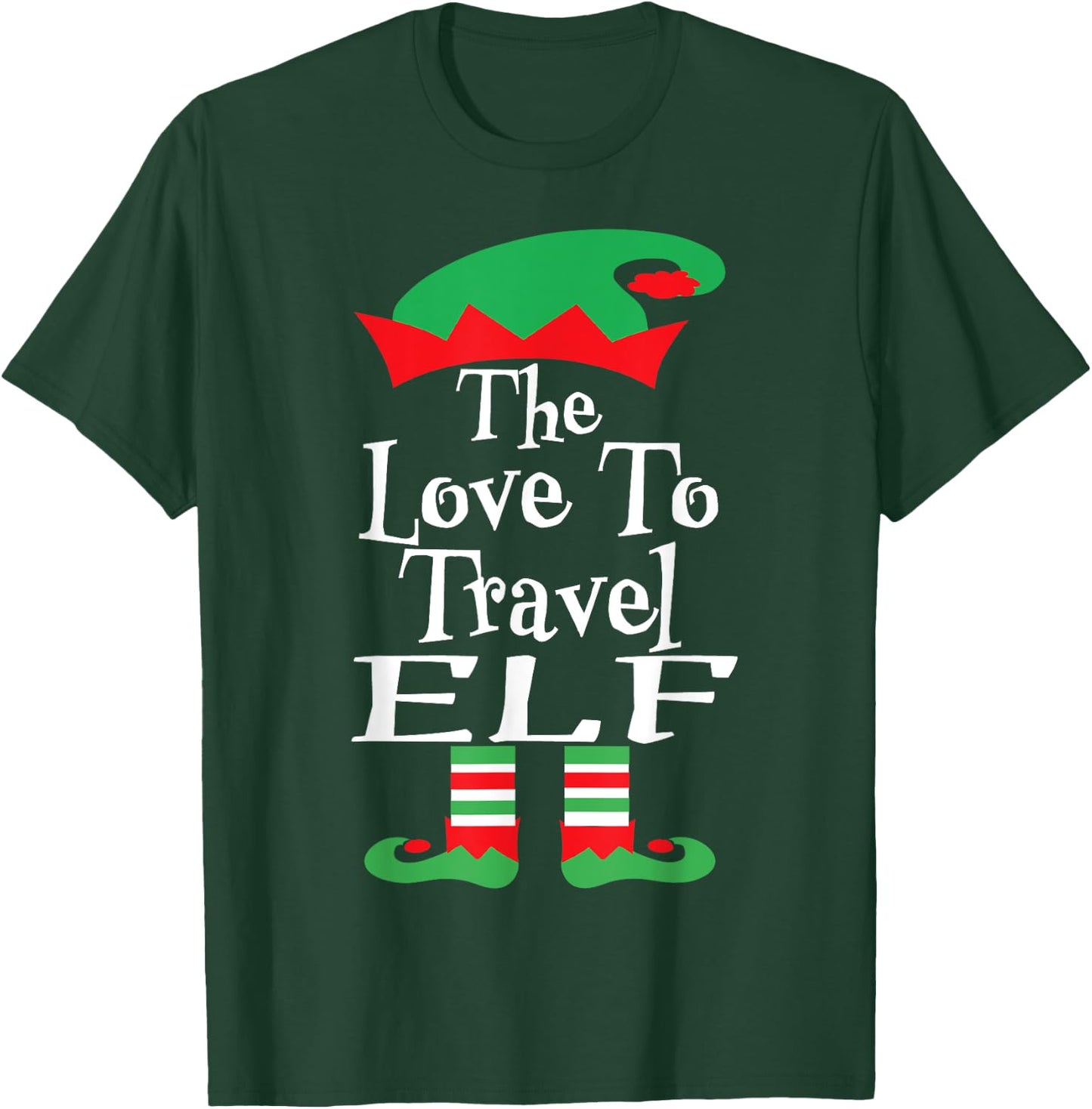Funny Christmas The Love To Travel Elf Family Matching T-Shirt - T-Shirt | Forest