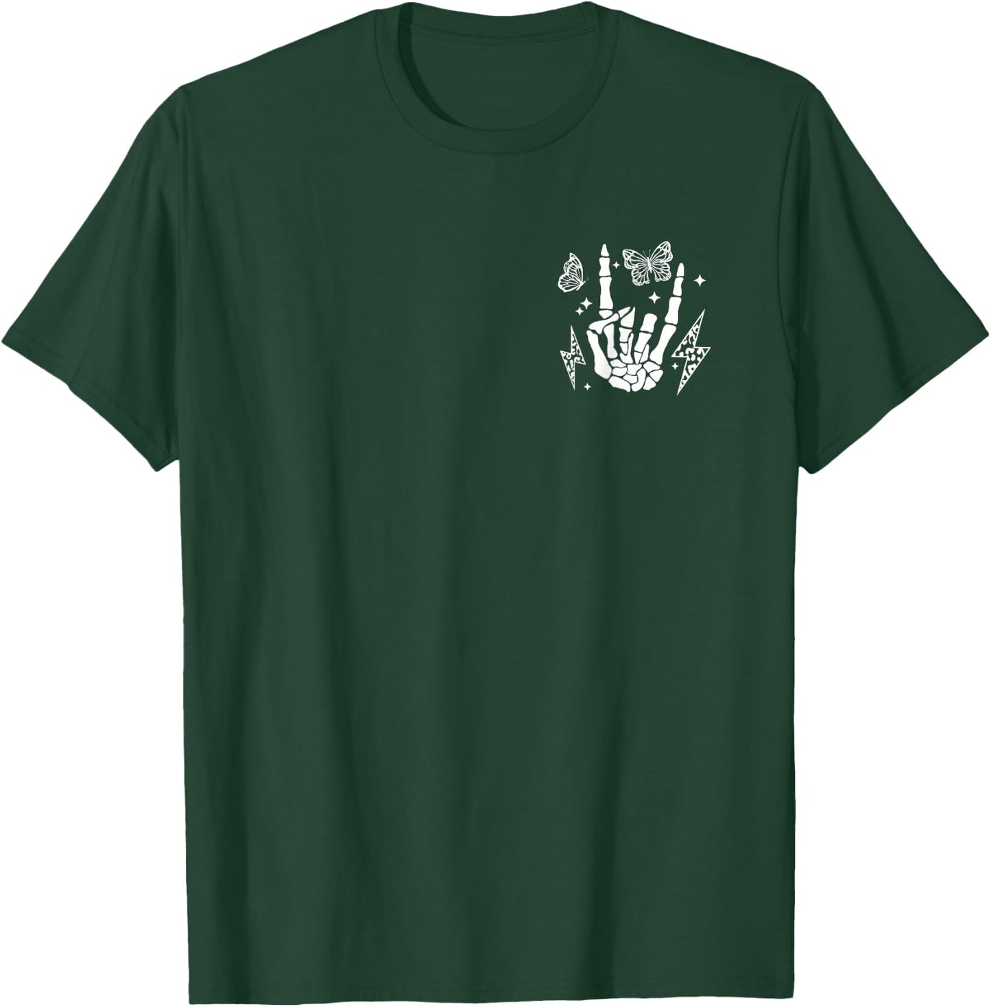Motherhood Mom Life Rock On Skeleton Hand Bone T-Shirt - T-Shirt | Forest