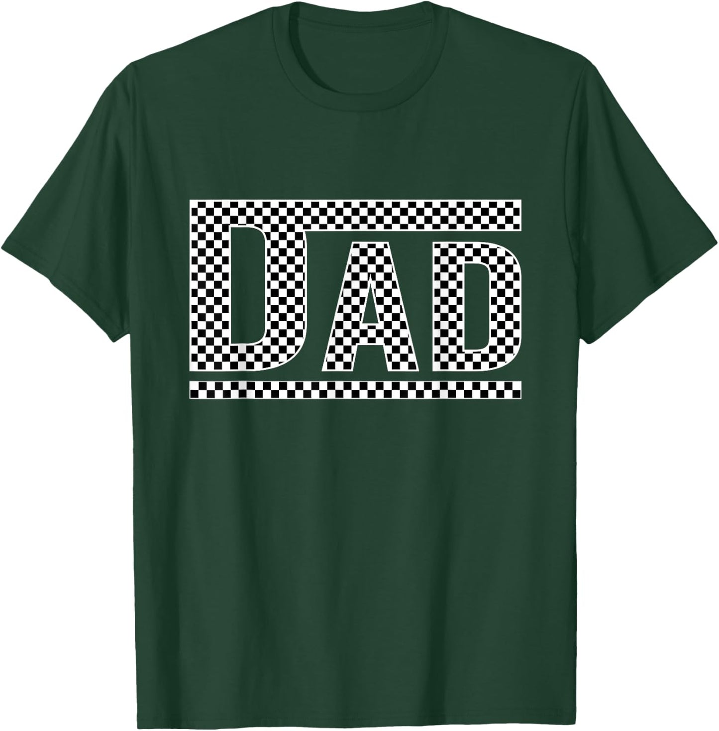 Checkered Dad Black White Funny Dad Father's Day Funny T-Shirt - T-Shirt | Forest
