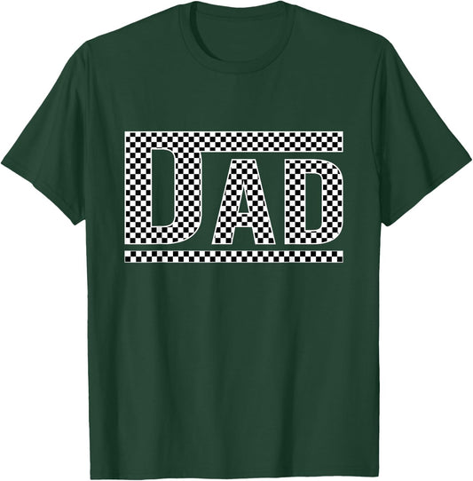 Checkered Dad Black White Funny Dad Father's Day Funny T-Shirt - T-Shirt | Forest