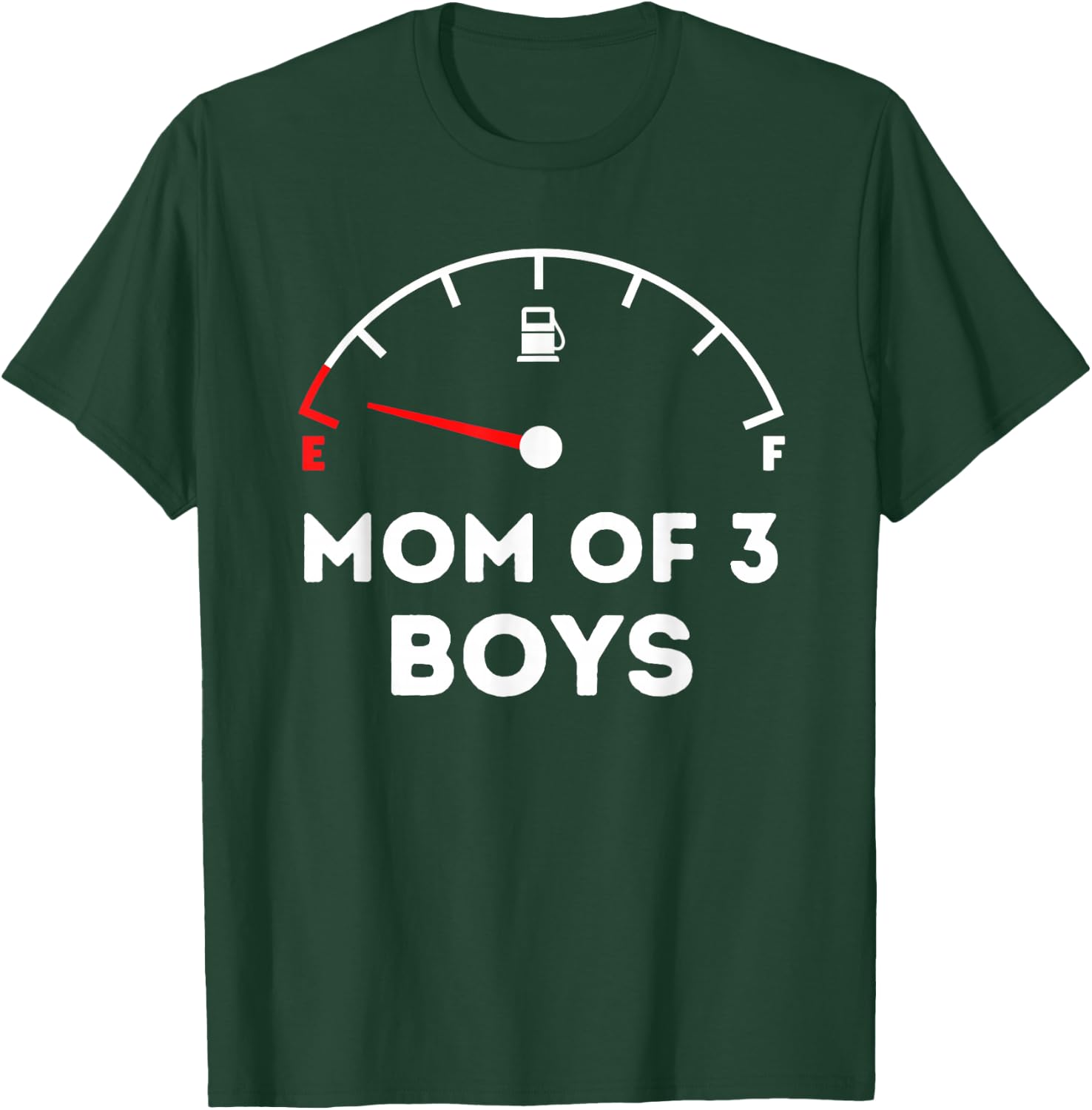Mom of 3 Boys Running on Empty Funny Mothers Day T-Shirt - T-Shirt | Forest