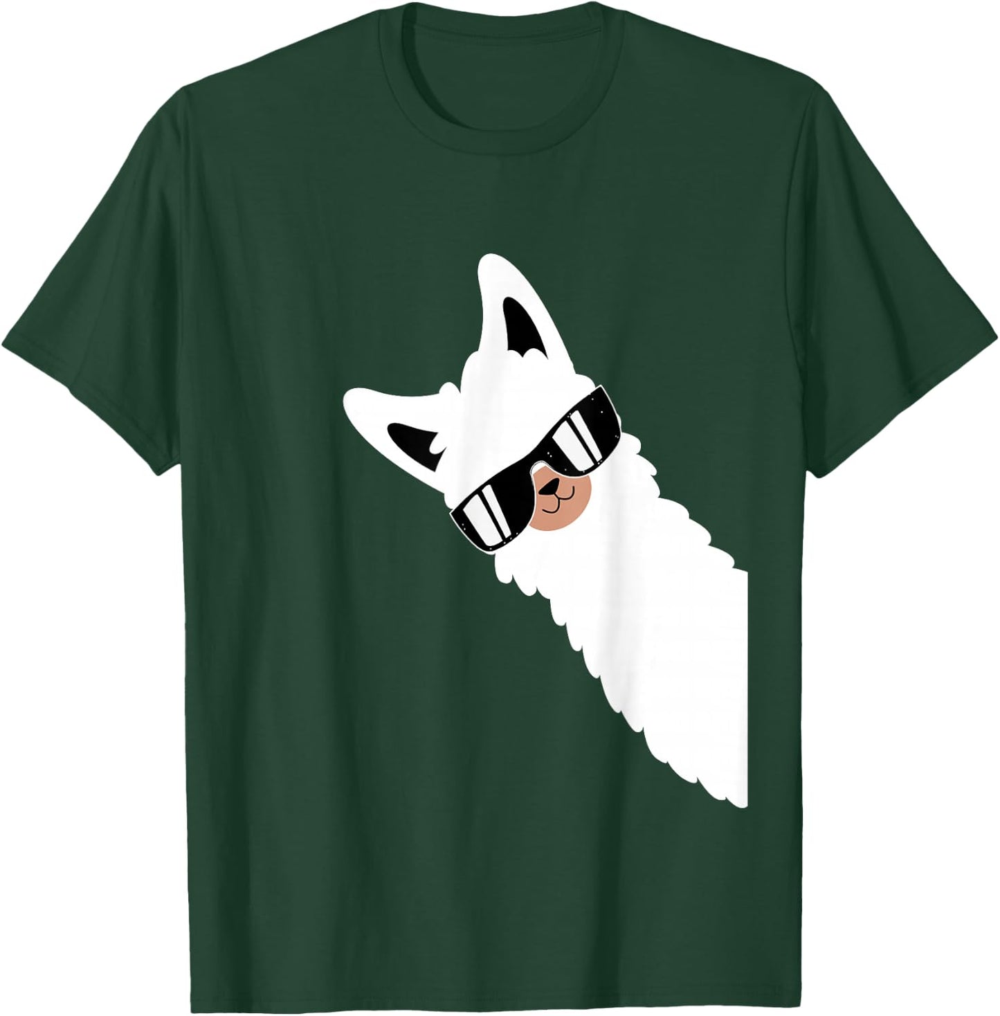 Lama Llama Alpaca with Sunglasses Lama Lover - Cool Lama T-Shirt - T-Shirt | Forest