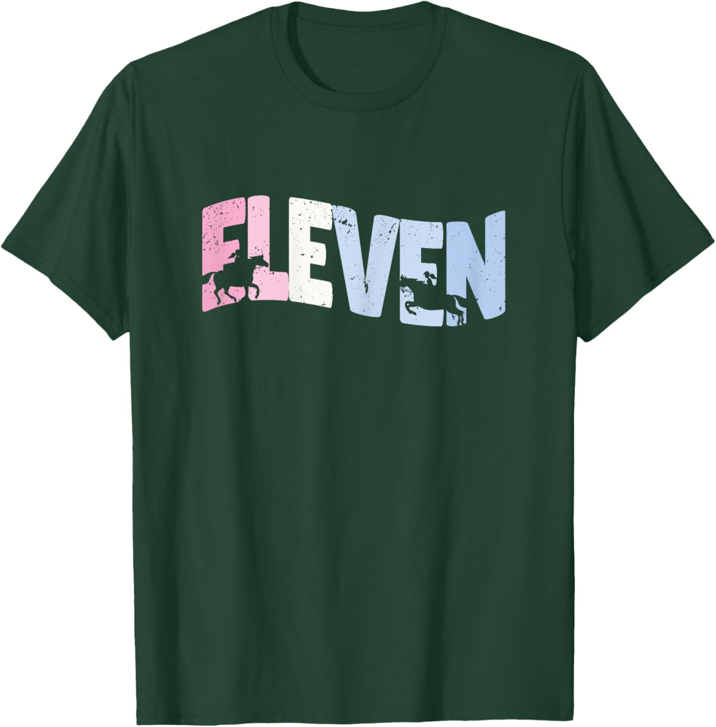 11 Year Old Cute Horse Riding Birthday Girl 11th B-day T-Shirt - T-Shirt | Forest