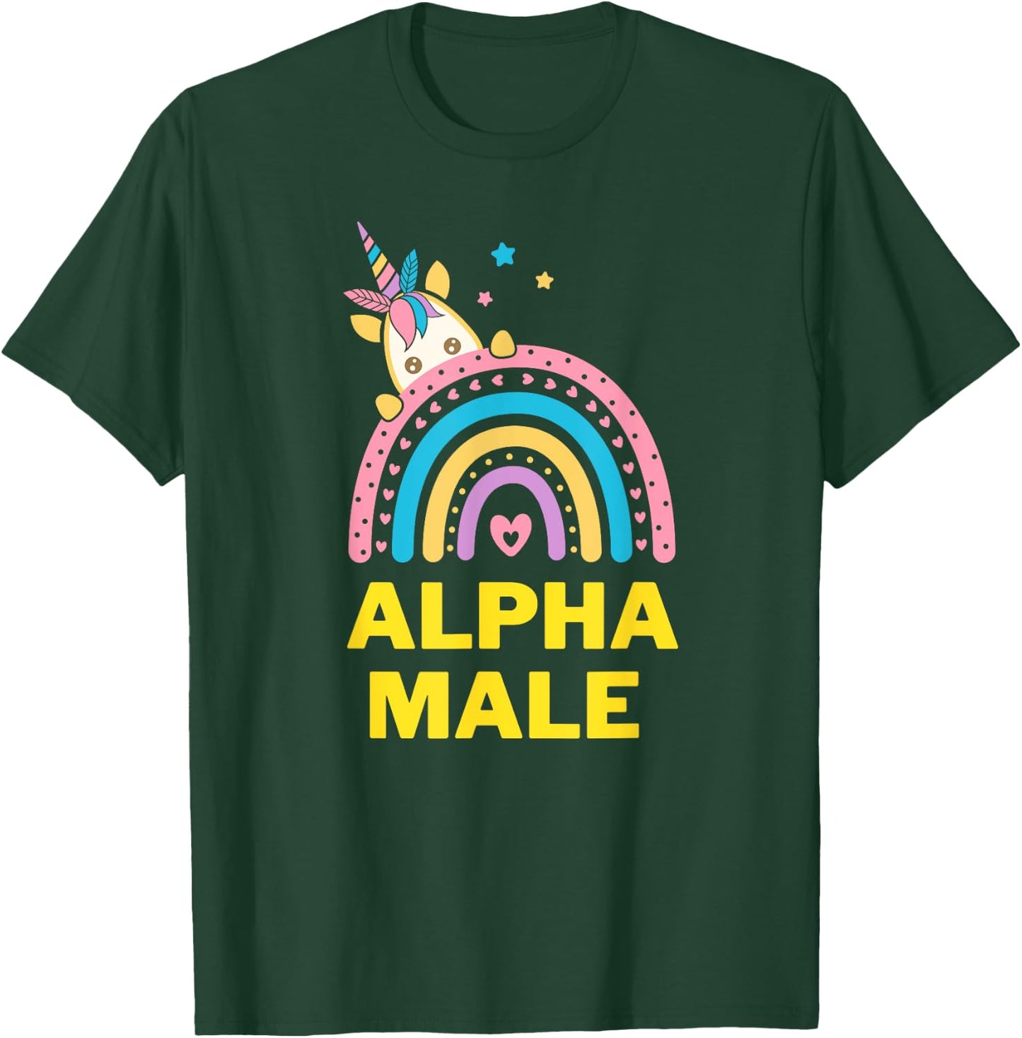 Ironic Alpha Male Unicorn Rainbow, Funny T-Shirt - T-Shirt | Forest