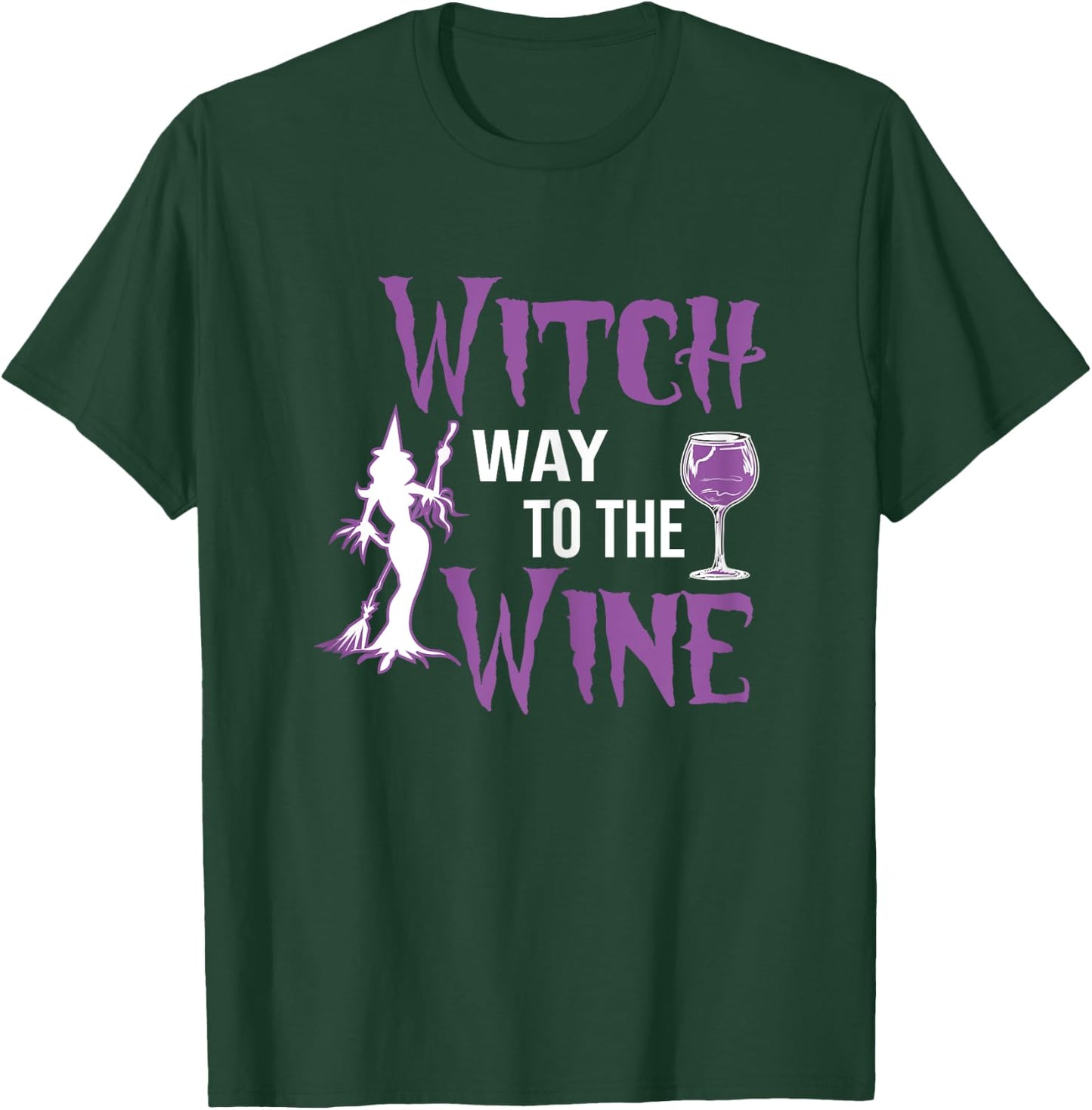 Funny Halloween Witch Way To The Wine Halloween Witch lover T-Shirt - T-Shirt | Forest