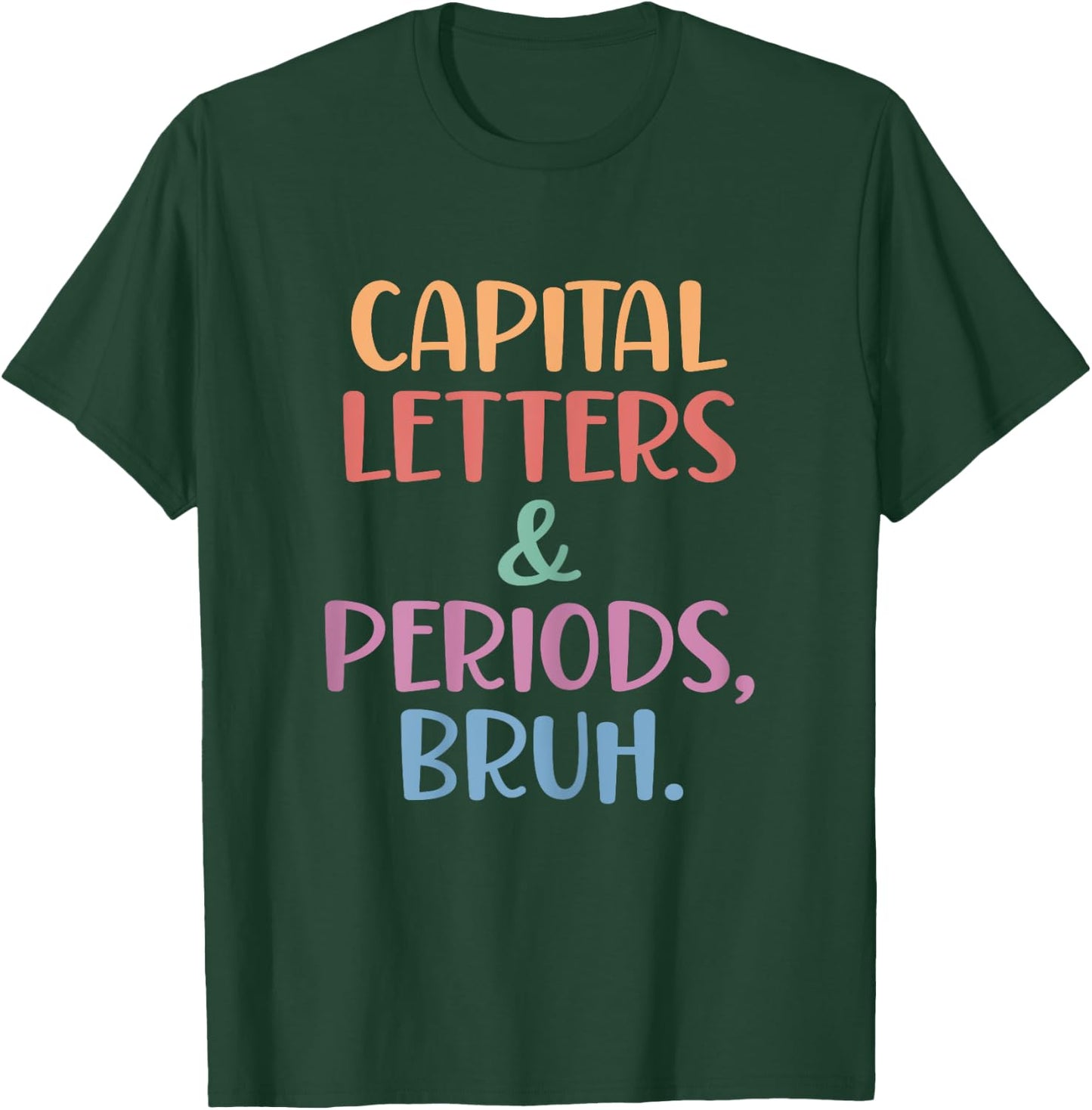 Capital Letters and Periods Bruh, Bruh Teacher Women T-Shirt - T-Shirt | Forest