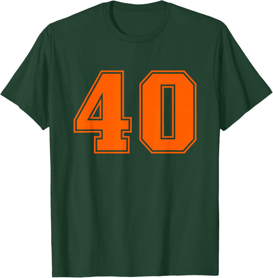 Orange Sports Team Number #40 T-Shirt - T-Shirt | Forest