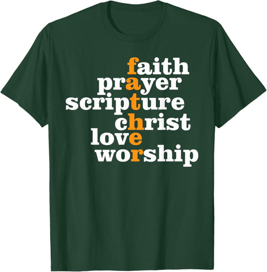 Religious Dad Christian Believer Fatherhood Fathers Day T-Shirt - T-Shirt | Forest