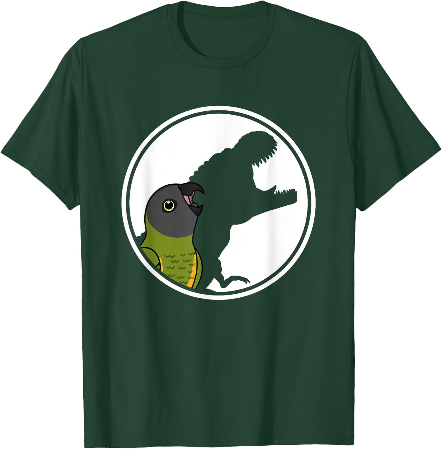 Parrot & T Rex Shadow I Senegal Parrot T-Shirt - T-Shirt | Forest
