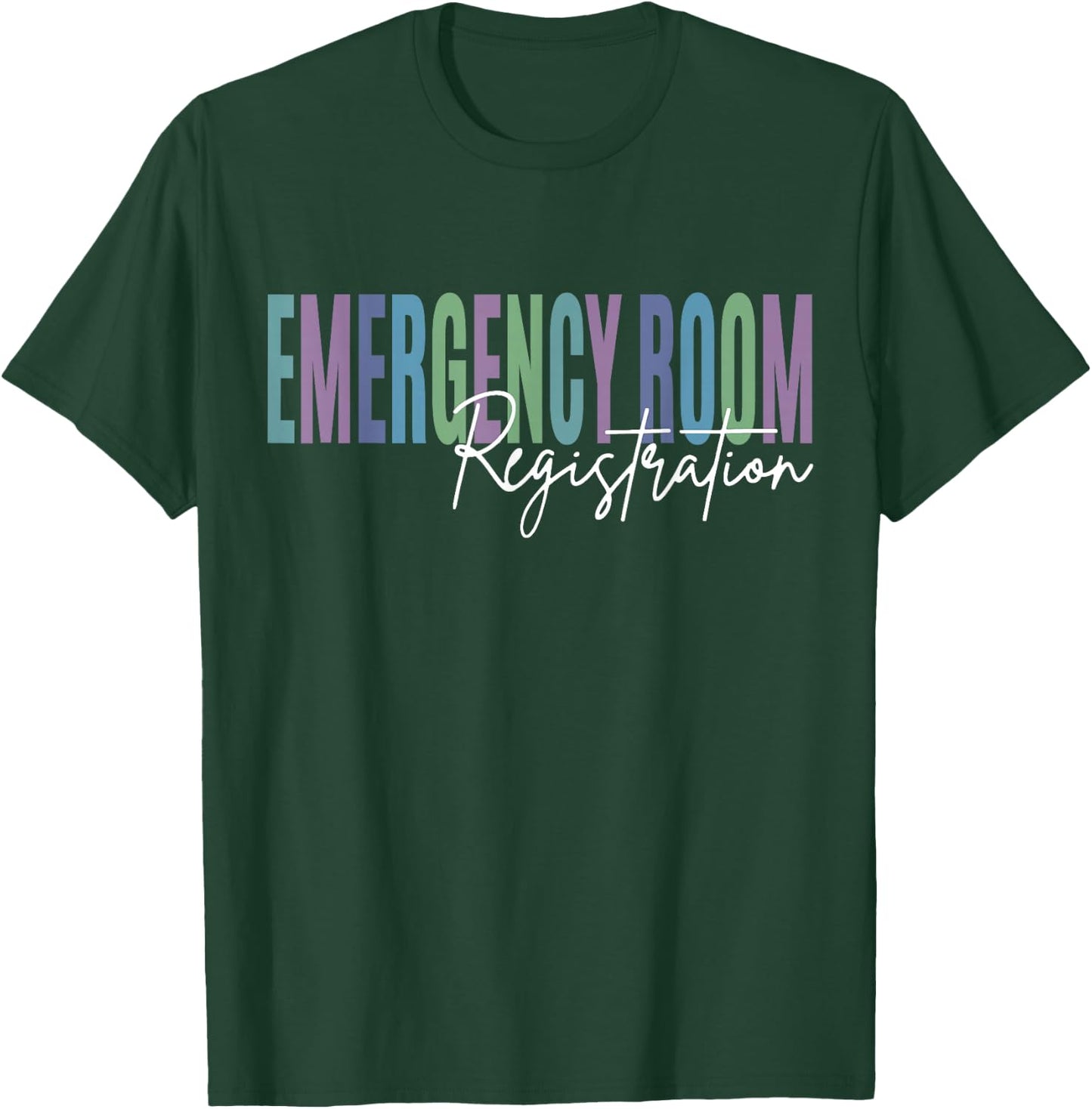 Emergency Room Registration ER Nurse - Black, -Adults, Short Sleeve, Regular Fit, Small T-Shirt - T-Shirt | Forest
