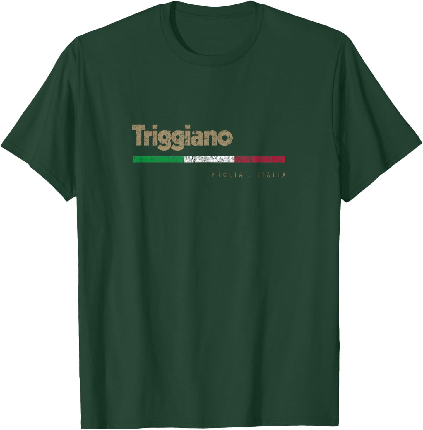 Triggiano Italian City Retro Flag Italy T-Shirt - T-Shirt | Forest