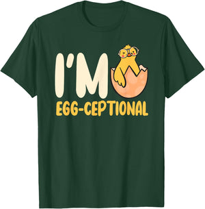 I'M Egg-Ceptional Hatching Chick Design Funny Easter Chicks T-Shirt - T-Shirt | Forest