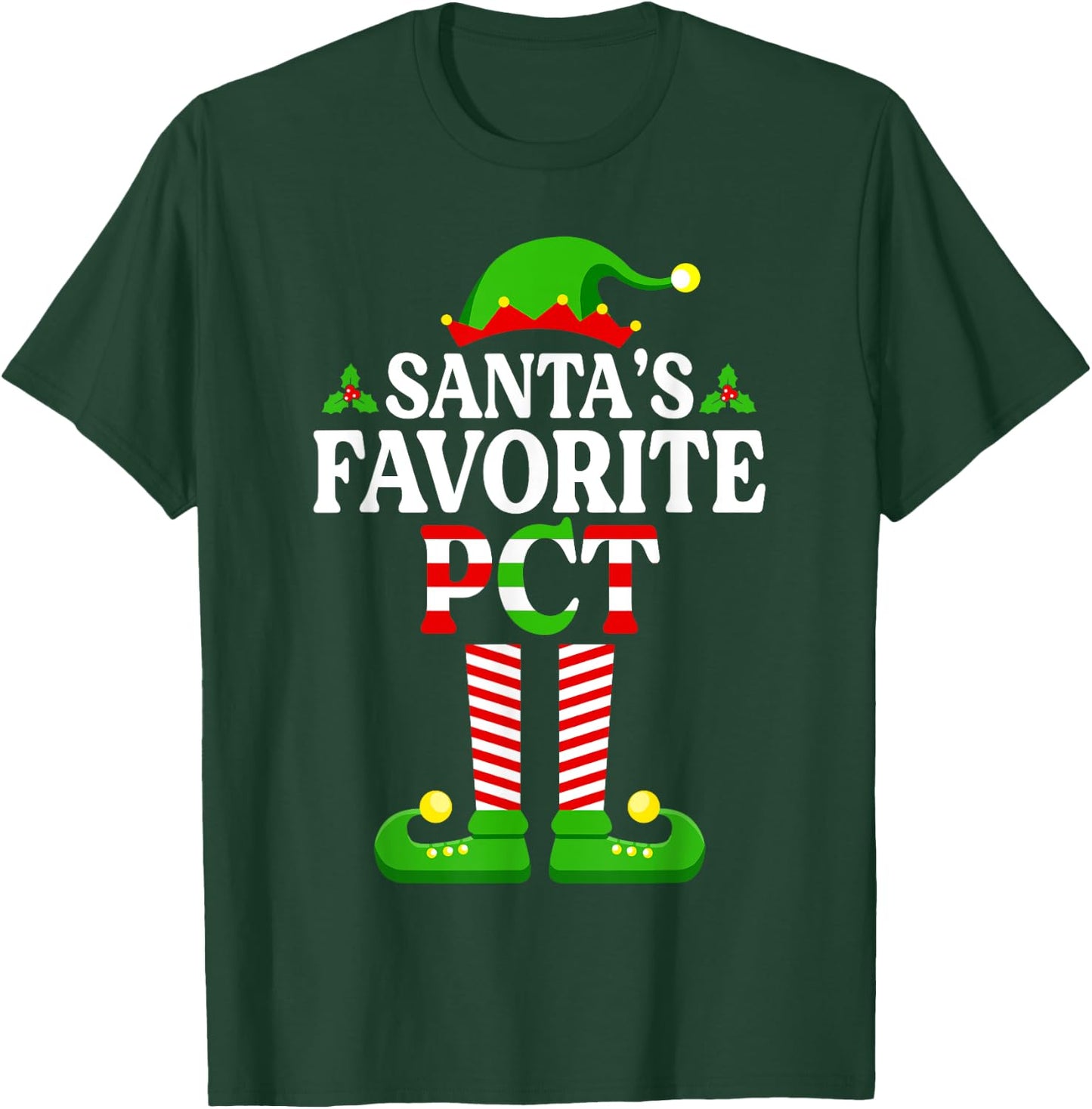 Santa's Favorite PCT Shirt Patient Care Technician Christmas T-Shirt - T-Shirt | Forest