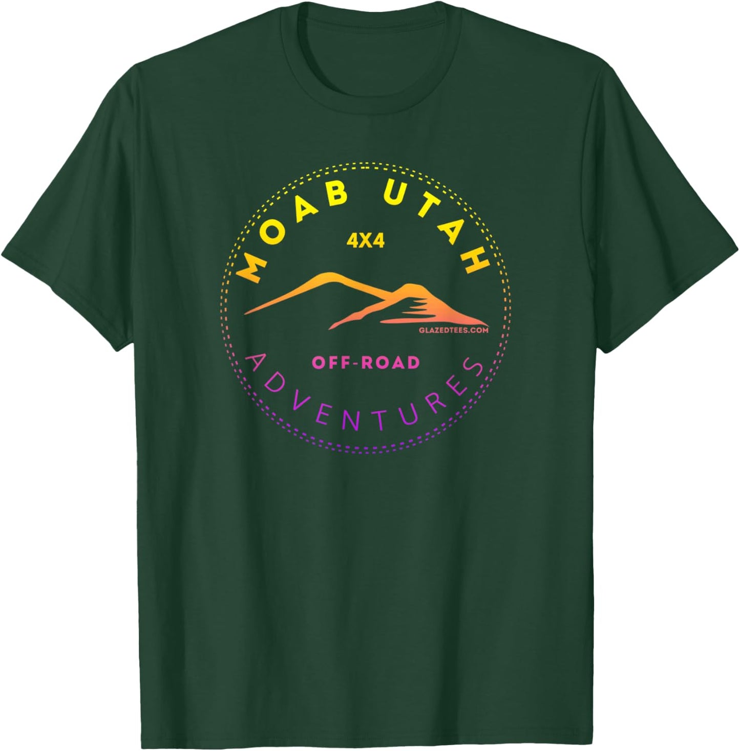 Moab Utah 4x4 Off Road Adventures Retro Sunset T-Shirt - T-Shirt | Forest
