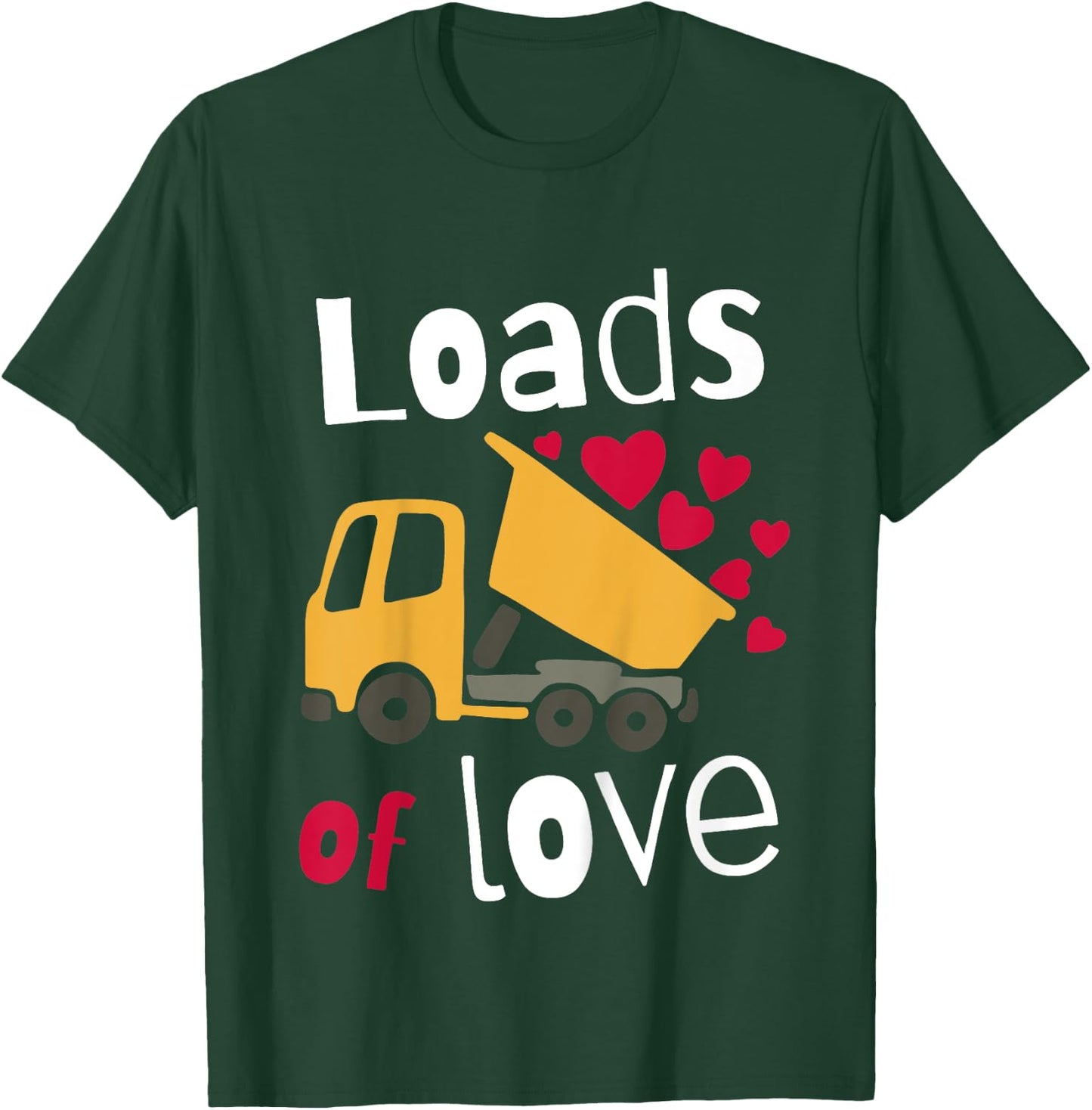 Kids Kids Valentines Day Costume Construction Trucks Boys Toddler T-Shirt - T-Shirt | Forest