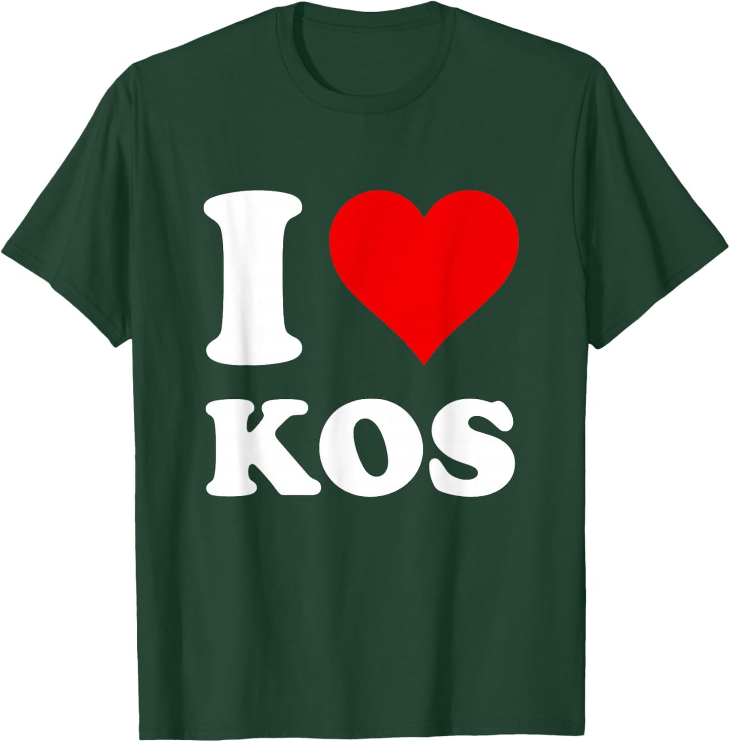 Red Heart I Love Kos T-Shirt - T-Shirt | Forest