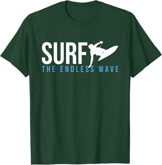 Surf The Endless Wave Wakeboard Wakeboarding Wakesurf Board T-Shirt - T-Shirt | Forest