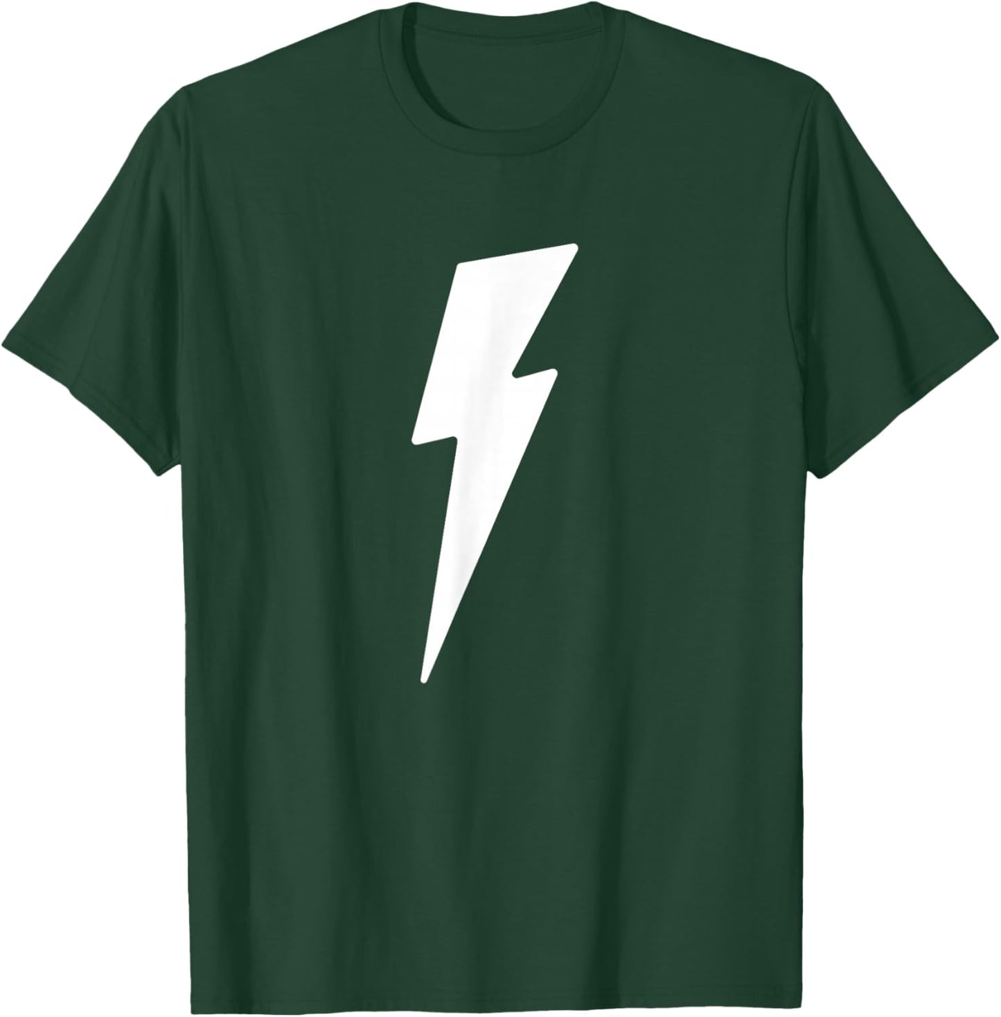 Simple Lightning Bolt in White | Thunder Bolt Graphic T-Shirt - T-Shirt | Forest