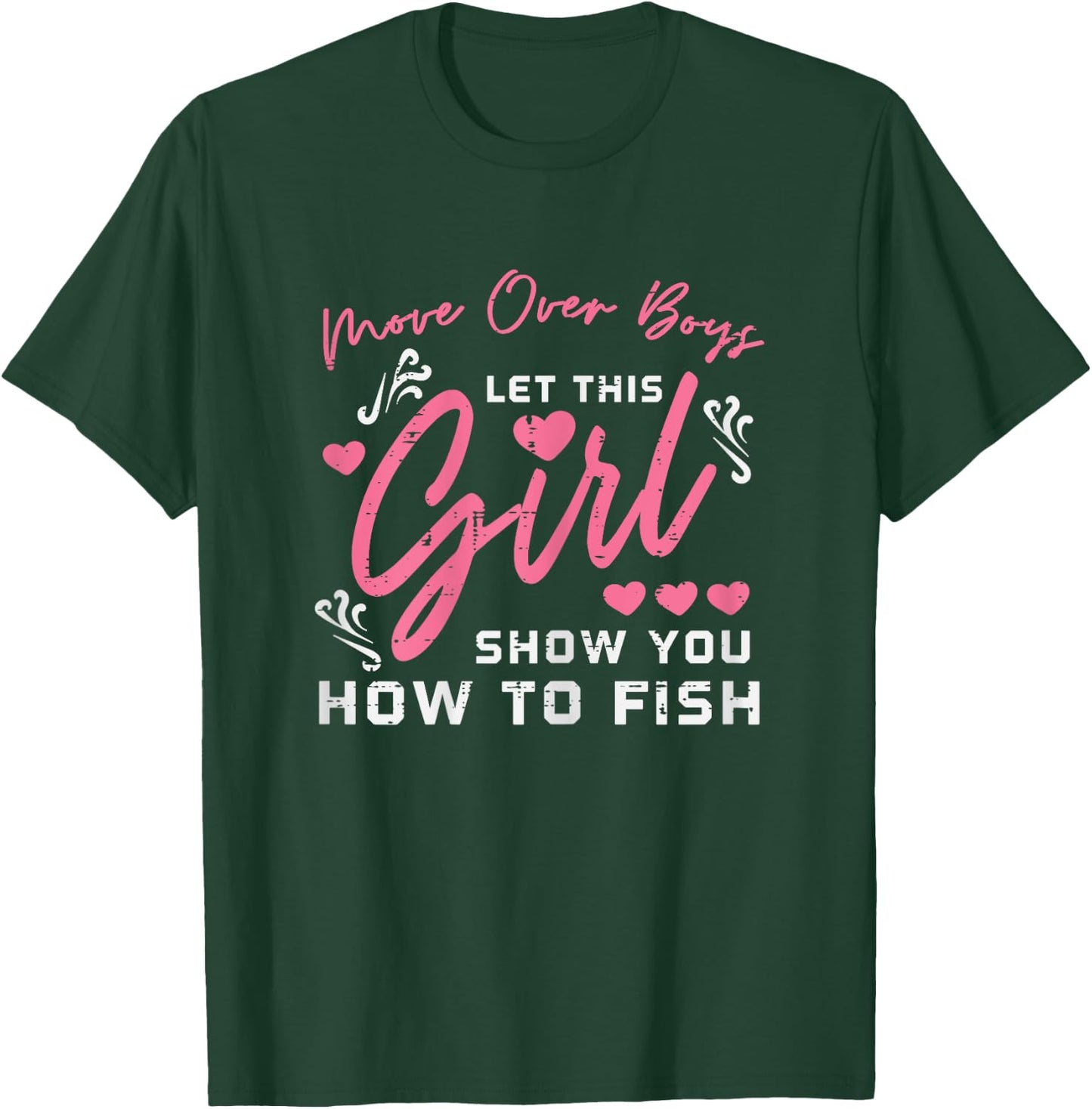 Mover Over Boys Girl Show How To Fish Fun Fishing Women Kids T-Shirt - T-Shirt | Forest