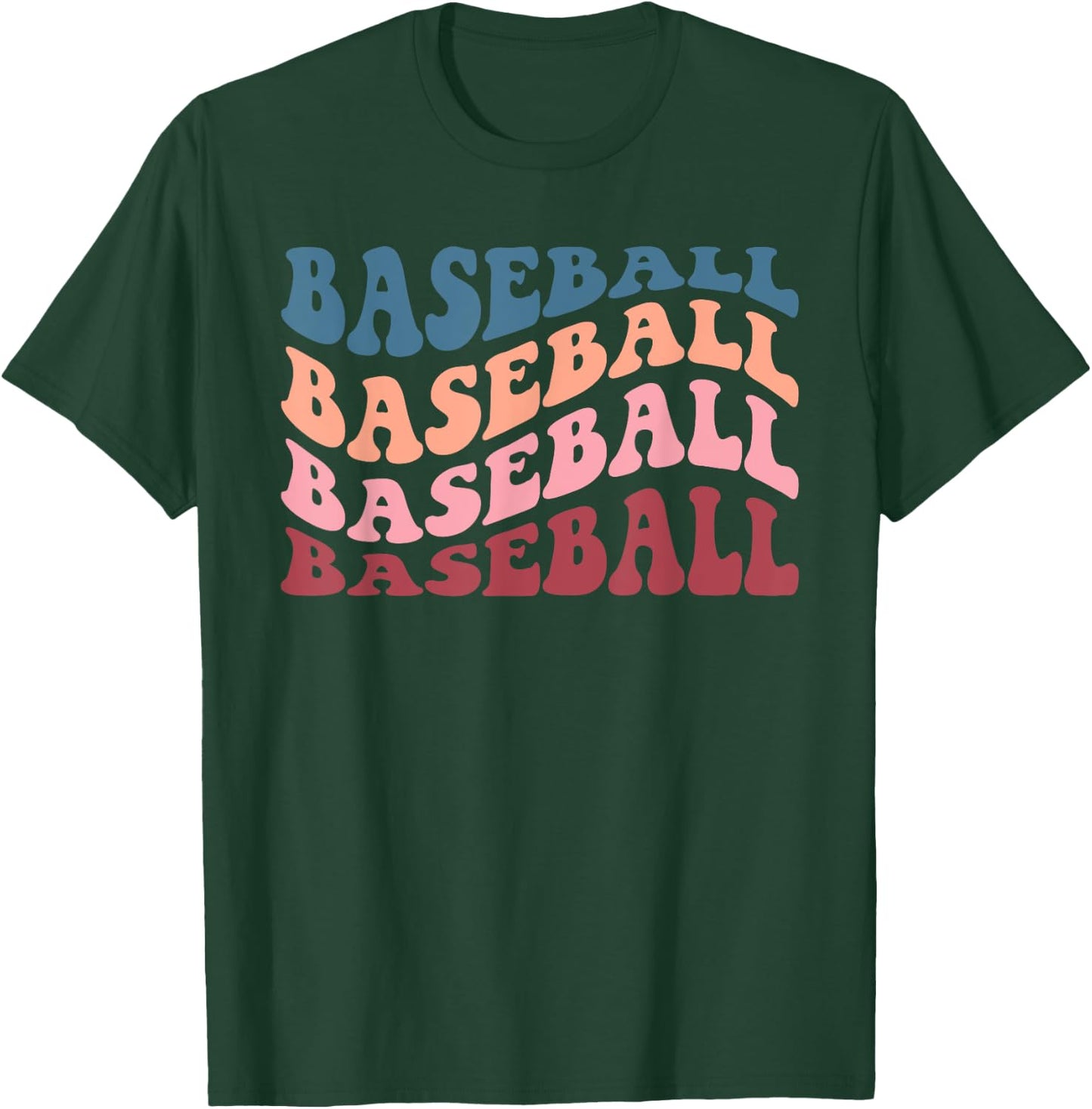 Retro Groovy Baseball T-Shirt - T-Shirt | Forest