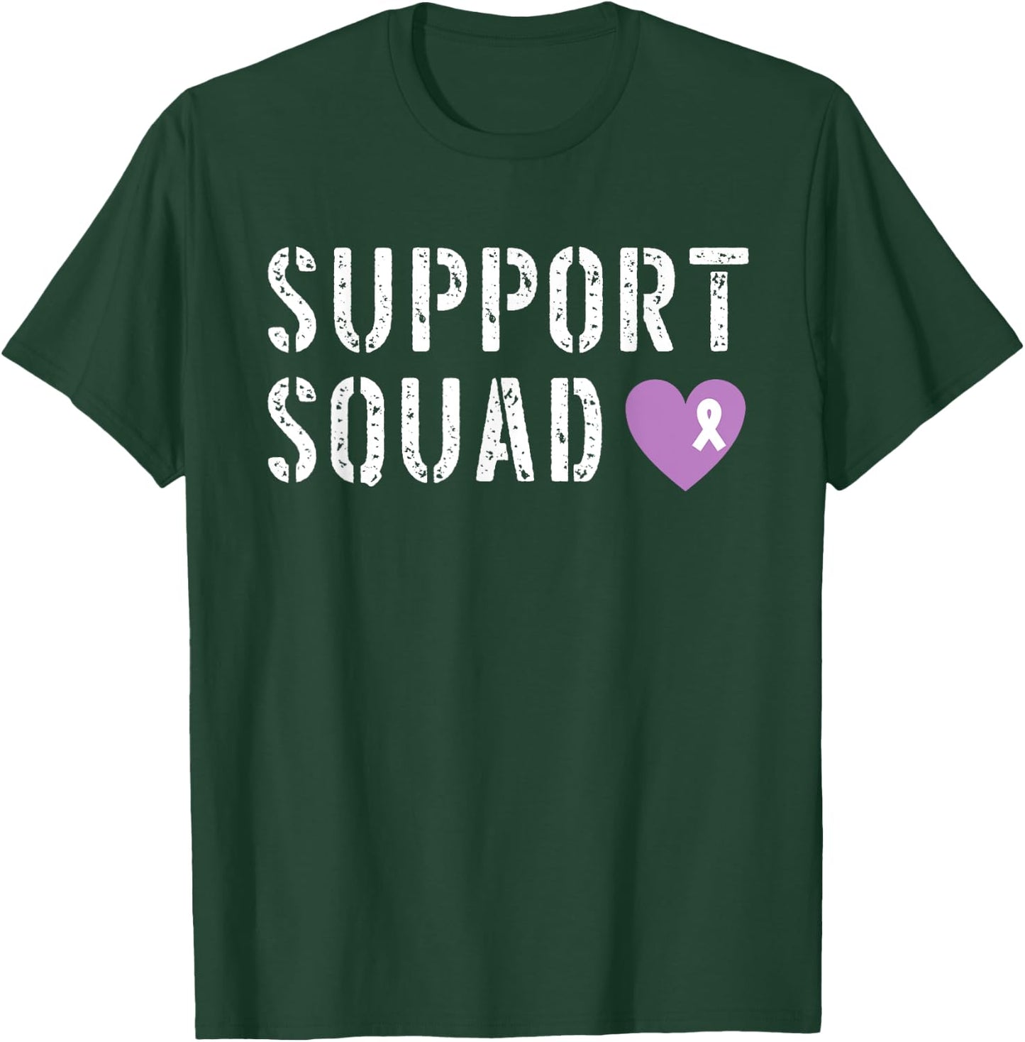 Support Squad Pancreatic Cancer Awareness Purple Ribbon T-Shirt - T-Shirt | Forest